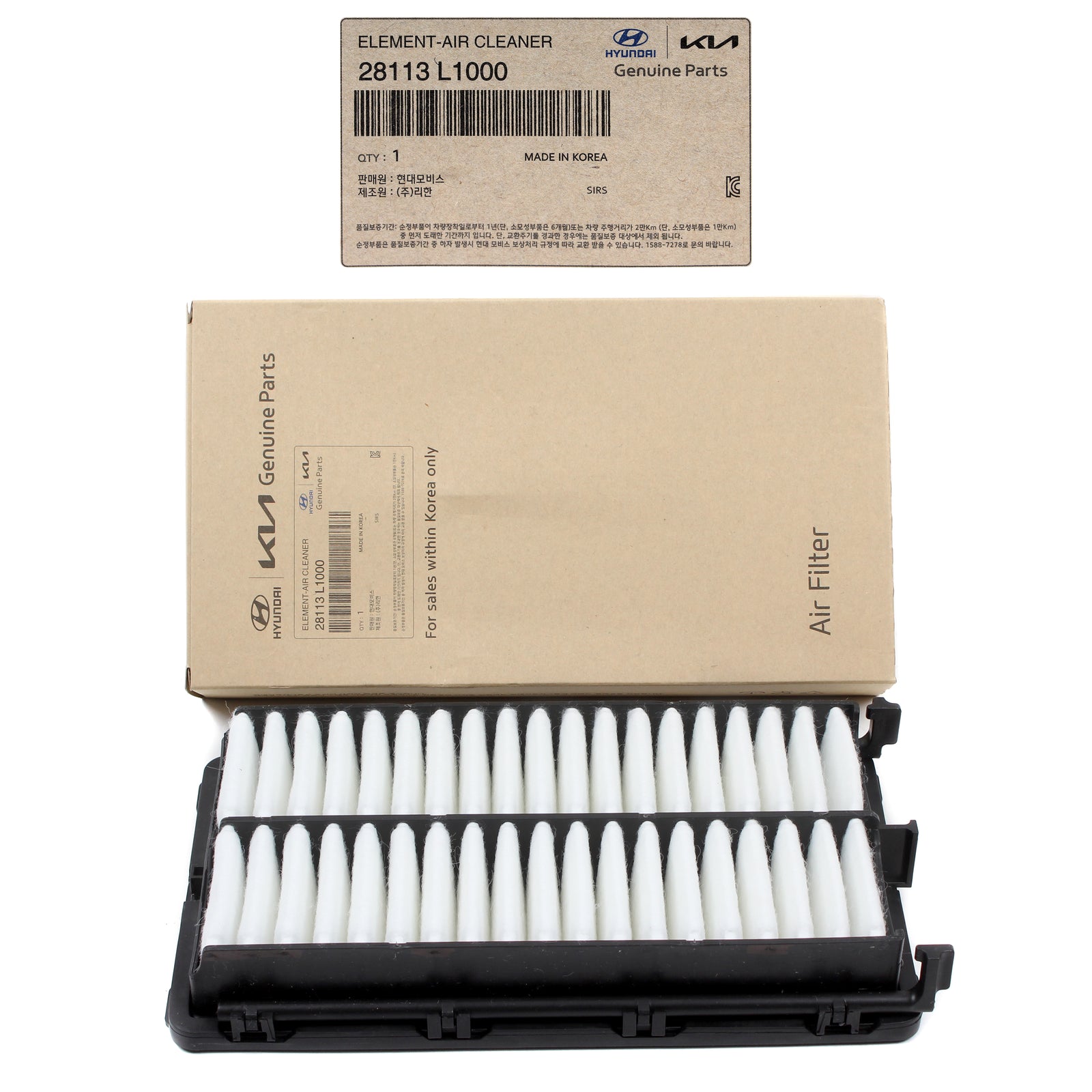 GENUINE OEM Air Filter for 2020-2022 Santa Cruz Santa Fe Sonata 28113L1000