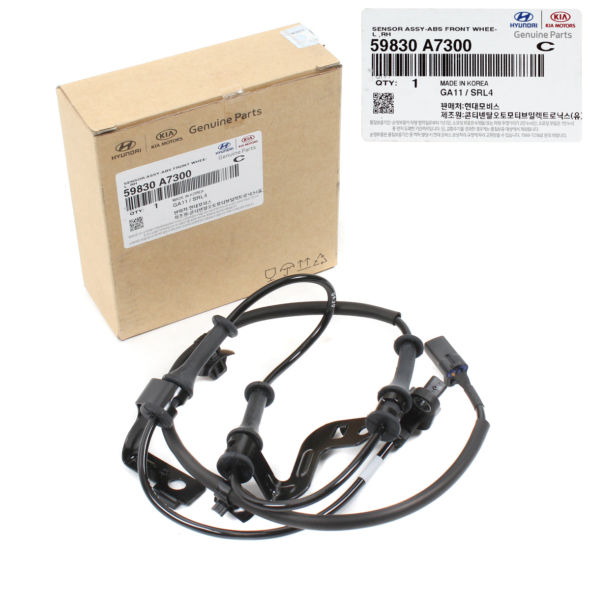 GENUINE ABS Wheel Speed Sensor FRONT RIGHT for 2014-2018 Kia Forte 59830A7300