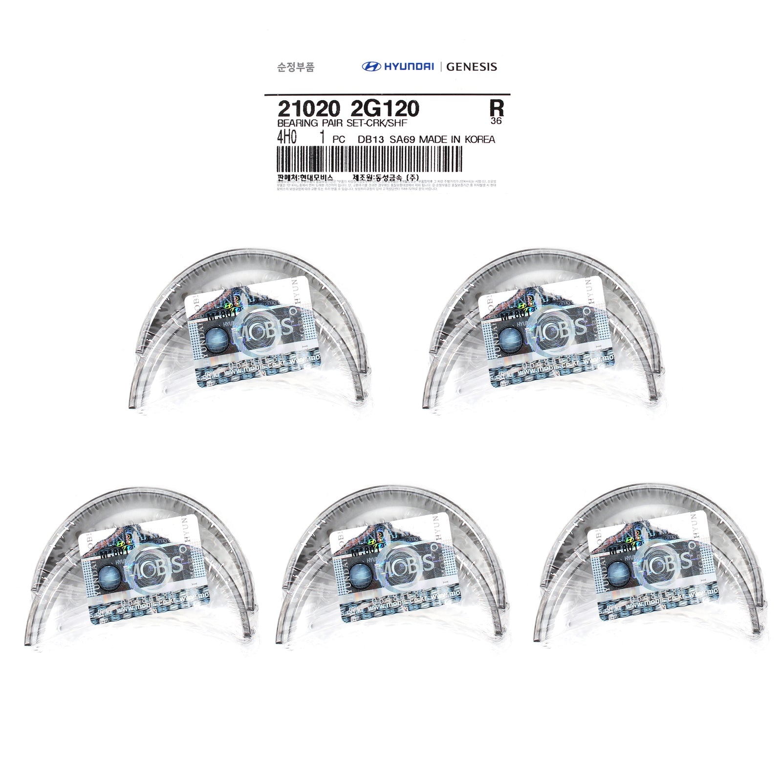 GENUINE Crankshaft Main Bearing for 08-18 Hyundai Kia 1.6 2.0 2.4 210202G120