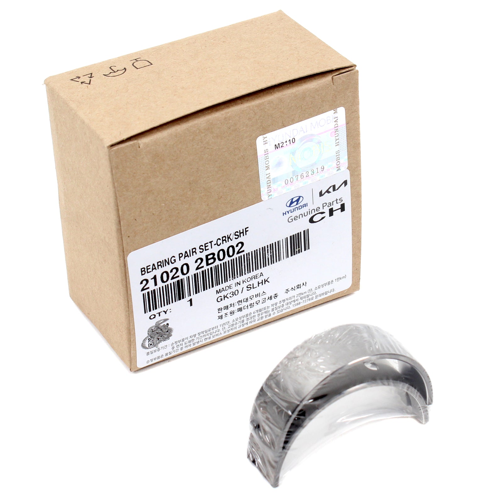 GENUINE Crankshaft Main Bearing STD Size for 10-21 Hyundai Kia 1.6L 210202B002