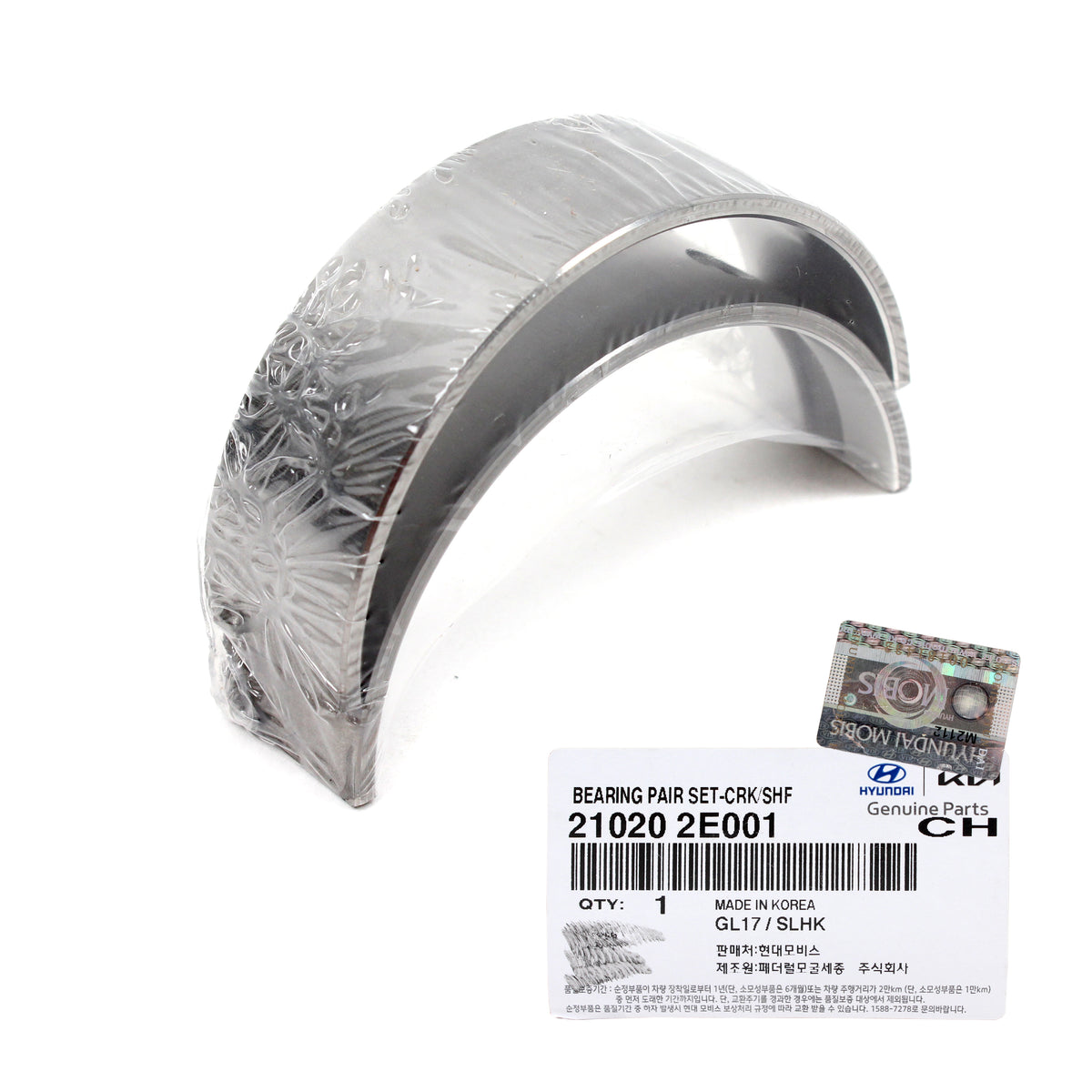 GENUINE Crankshaft Main Bearing STD-A for 15-21 Hyundai Kia 1.8L 2.0L 210202E001