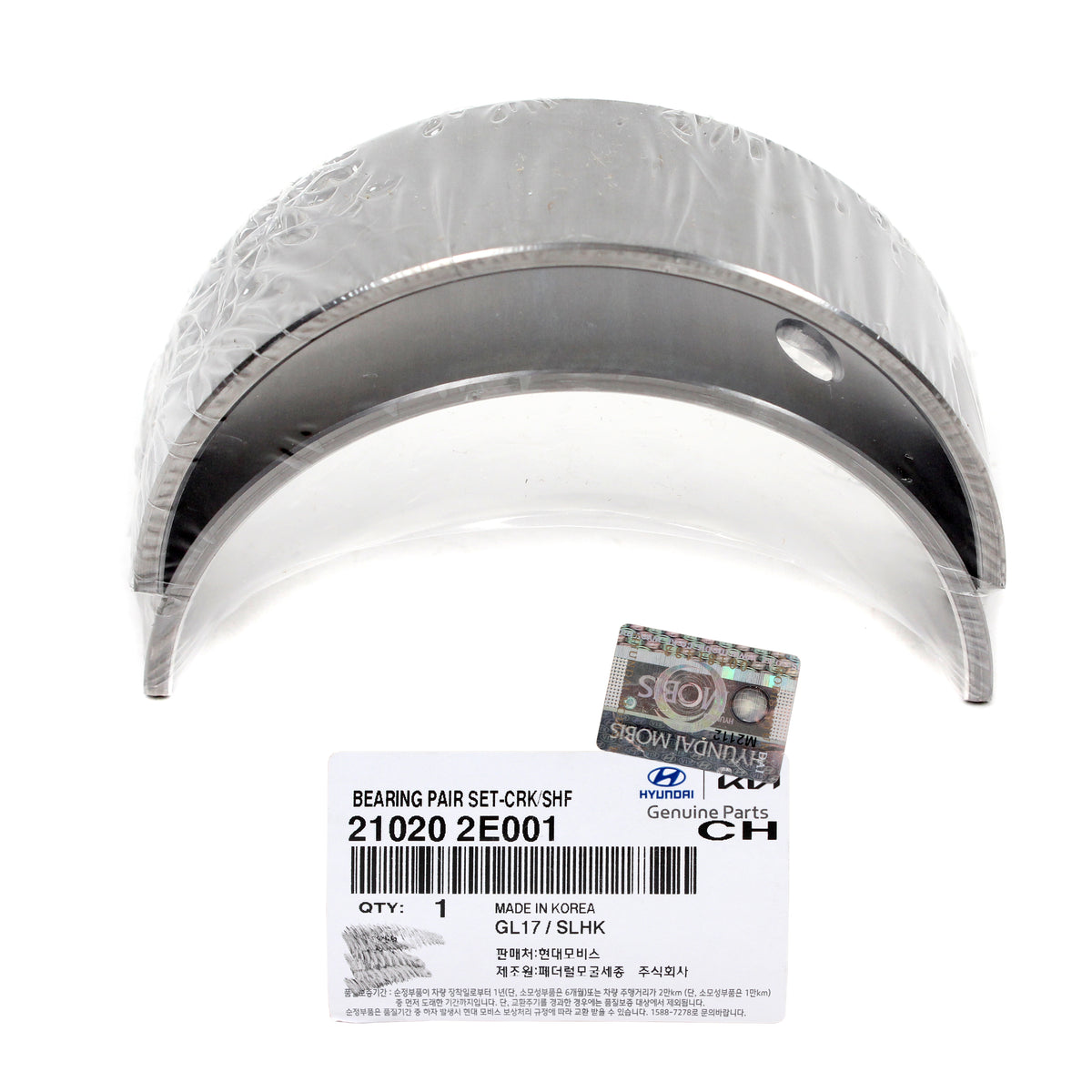 GENUINE Crankshaft Main Bearing STD-A for 15-21 Hyundai Kia 1.8L 2.0L 210202E001