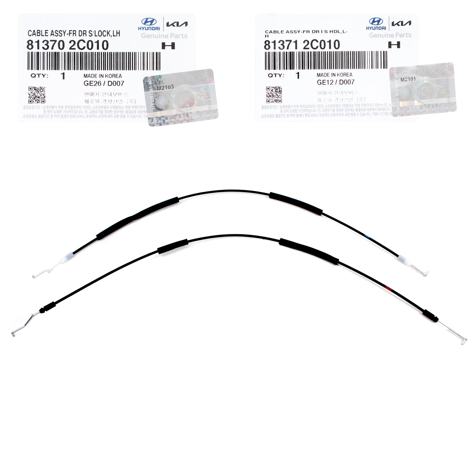 GENUINE Front Door Cables LEFT & RIGHT for 03-08 Hyundai Tiburon 813702C010