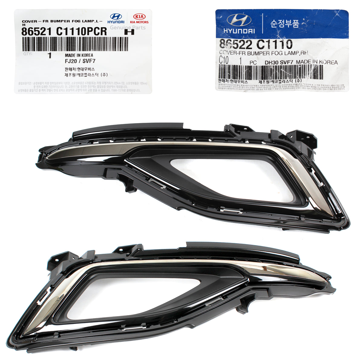 GENUINE Fog lamp Light Cover Bezel LH &amp; RH for 15-17 Hyundai Sonata 86522C1110