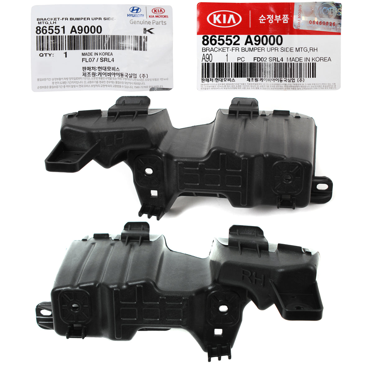 GENUINE Front Bumper Bracket LEFT &amp; RIGHT for 15-21 Kia Sedona 86551A9000 86552A9000