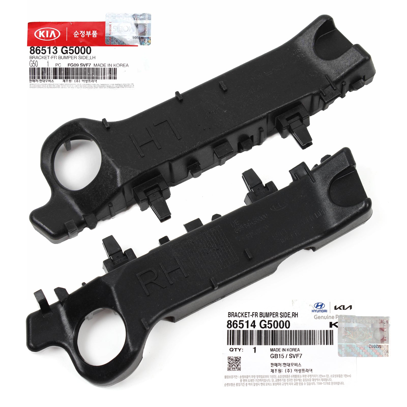 GENUINE Front Bumper Bracket LEFT & RIGHT for 2017-2020 Kia Niro 86514G5000