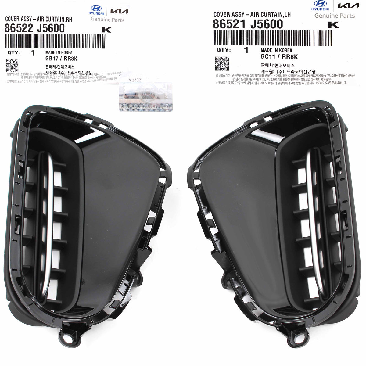 GENUINE Bumper Air Vent Cover LEFT &amp; RIGHT for 18-22 Kia Stinger 3.3L 86522J5600