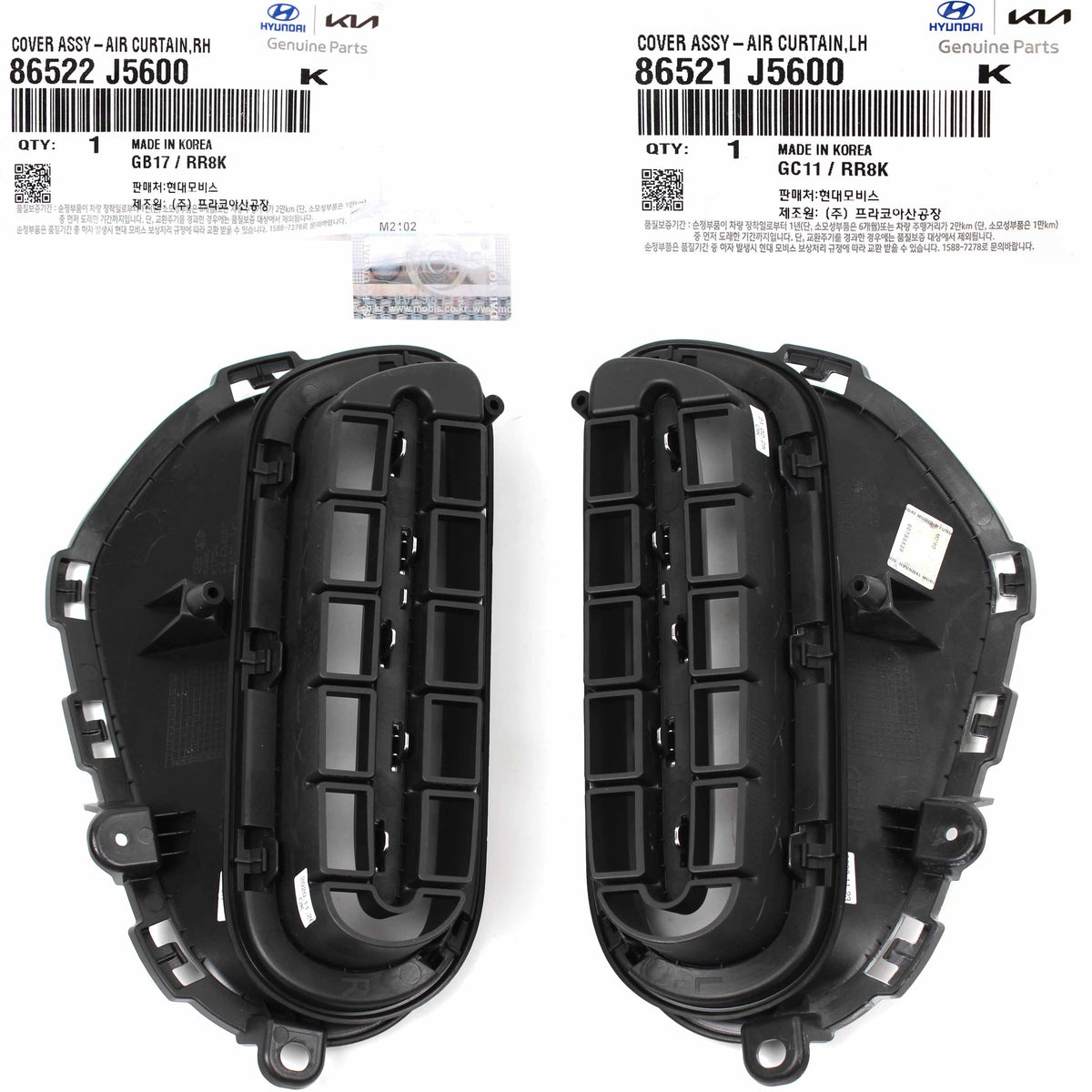 GENUINE Bumper Air Vent Cover LEFT &amp; RIGHT for 18-22 Kia Stinger 3.3L 86522J5600