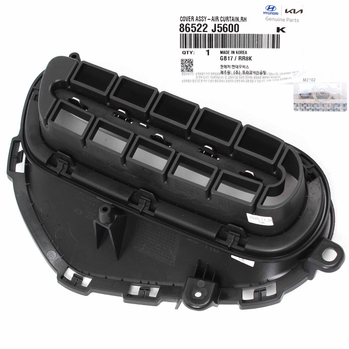 GENUINE Bumper Air Vent Cover LEFT &amp; RIGHT for 18-22 Kia Stinger 3.3L 86522J5600