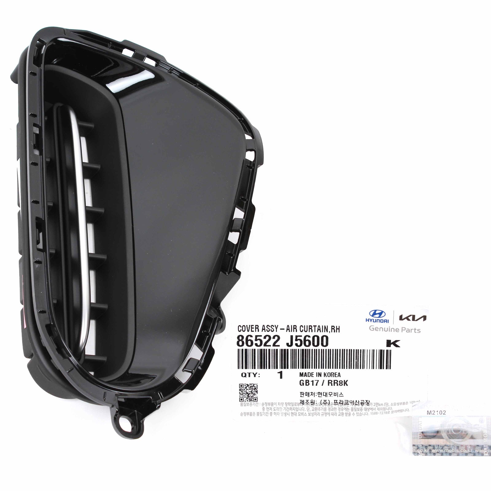 GENUINE Bumper Air Vent Grille Cover RIGHT for 18-22 Kia Stinger 3.3L 86522J5600