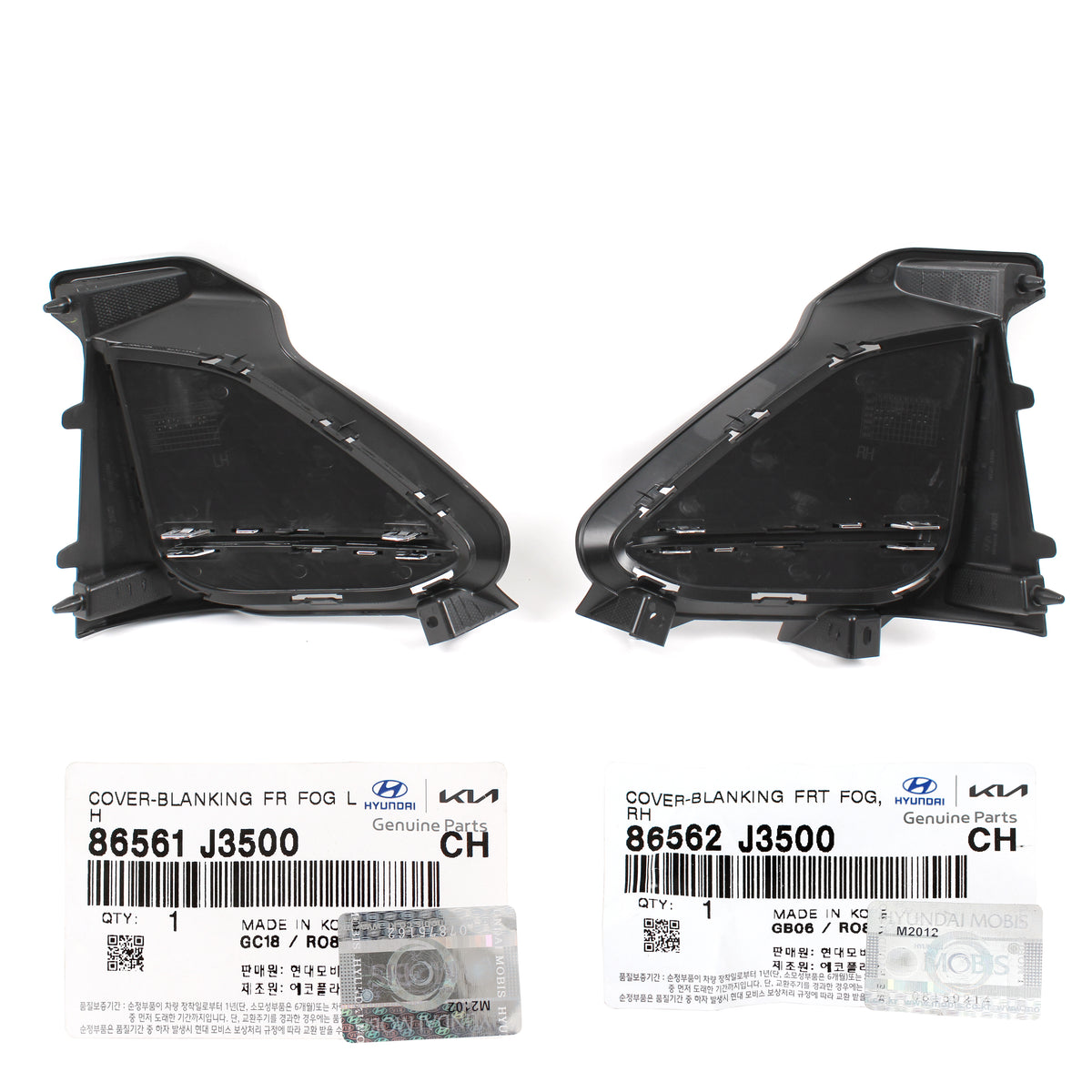 OEM Fog lamp Cover LEFT &amp; RIGHT for 19-21 Hyundai Veloster Turbo 86562J3500