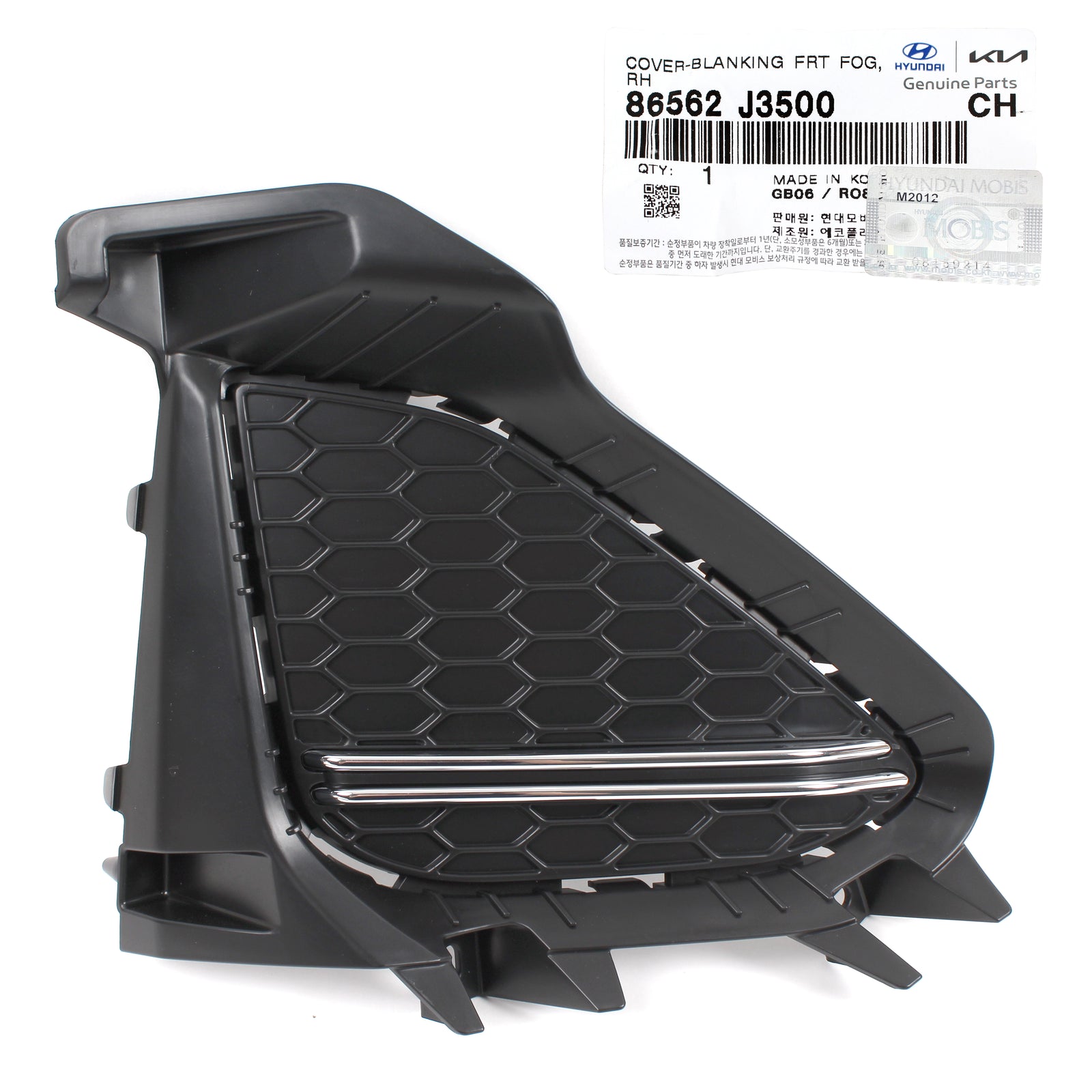 OEM Fog lamp Cover RIGHT PASSENGER for 19-21 Hyundai Veloster Turbo 86562J3500