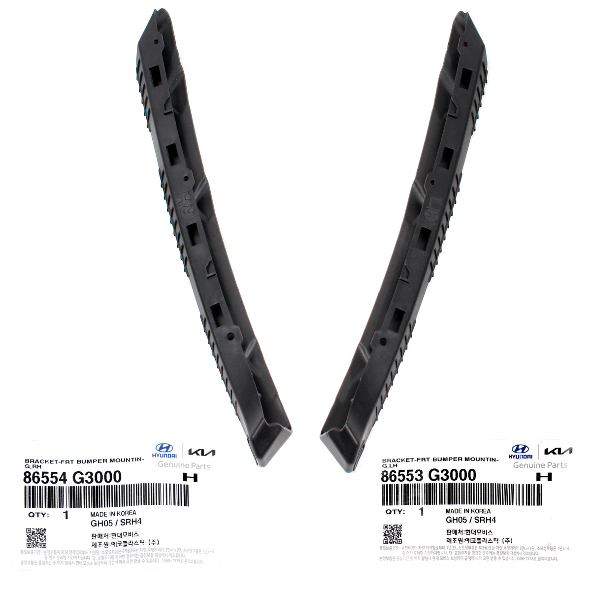 GENUINE Front Bumper Bracket LH &amp; RH for 18-20 Hyundai Elantra GT 86554G3000