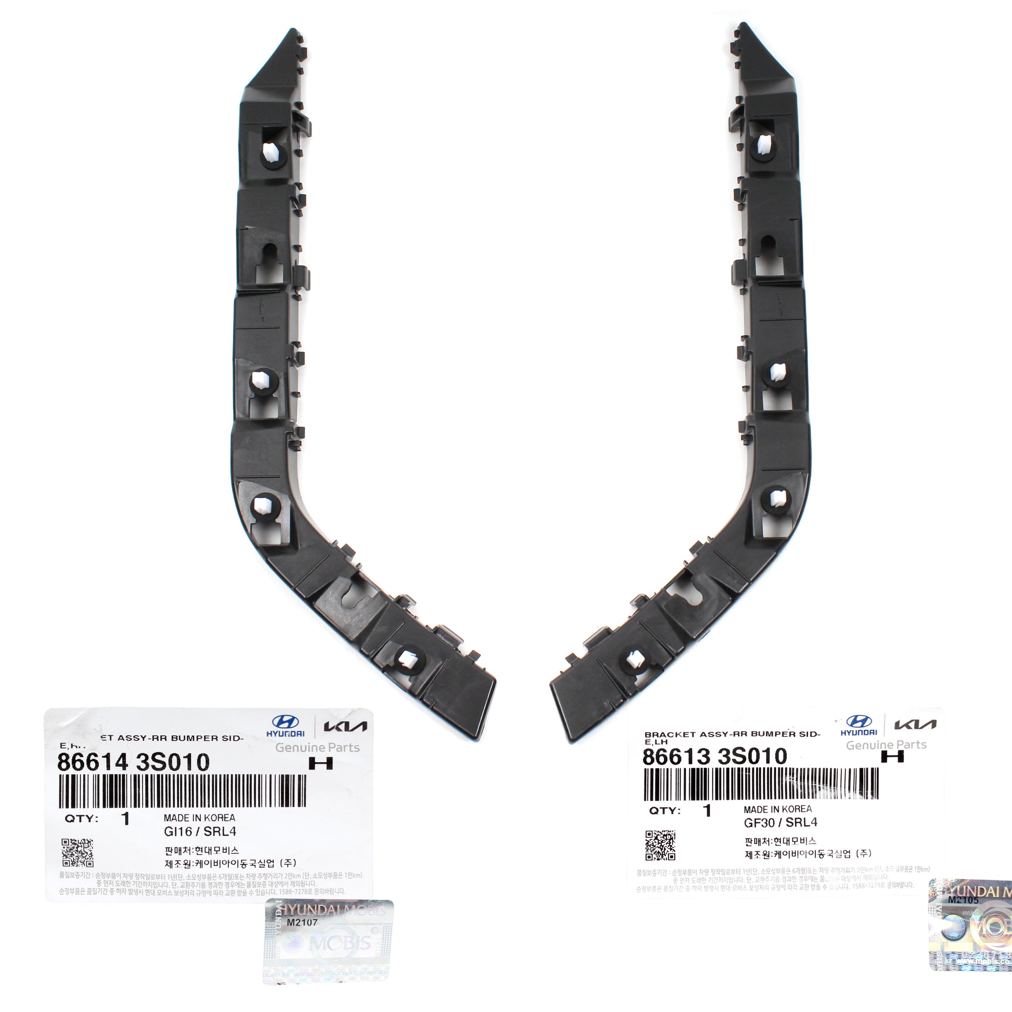 GENUINE Rear Bumper Bracket LEFT & RIGHT for 11-15 Hyundai Sonata 866143S010