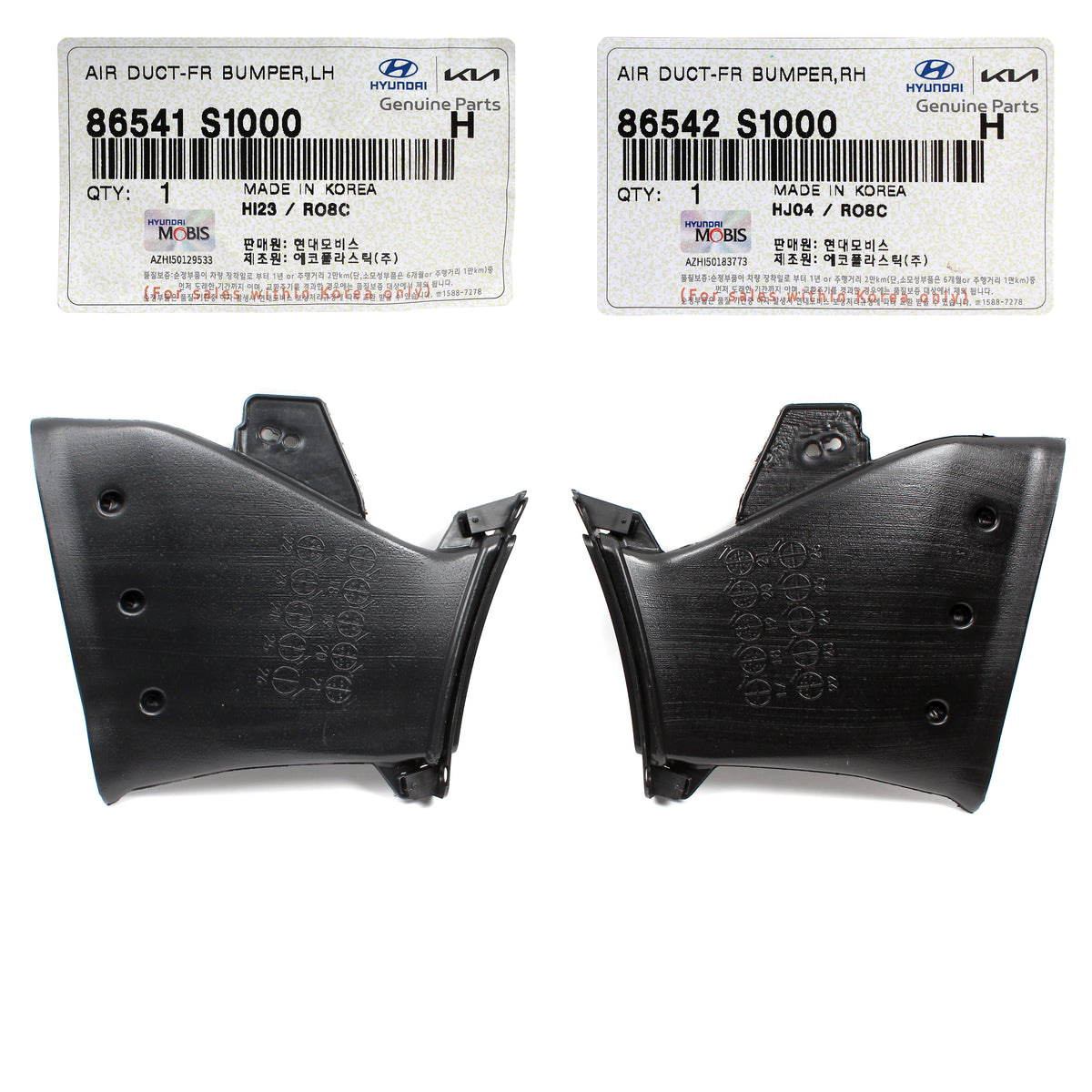 GENUINE Front Bumper Air Duct Curtain LEFT &amp; RIGHT for 19-20 Hyundai Santa Fe