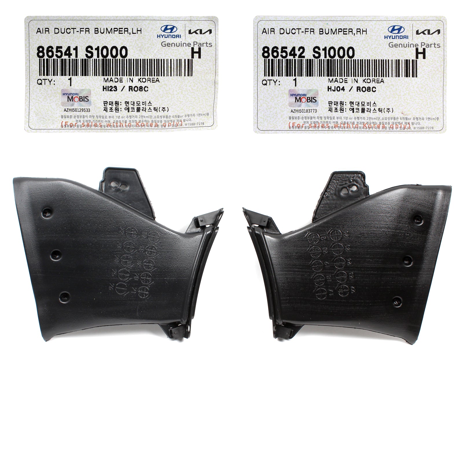 GENUINE Front Bumper Air Duct Curtain LEFT & RIGHT for 19-20 Hyundai Santa Fe