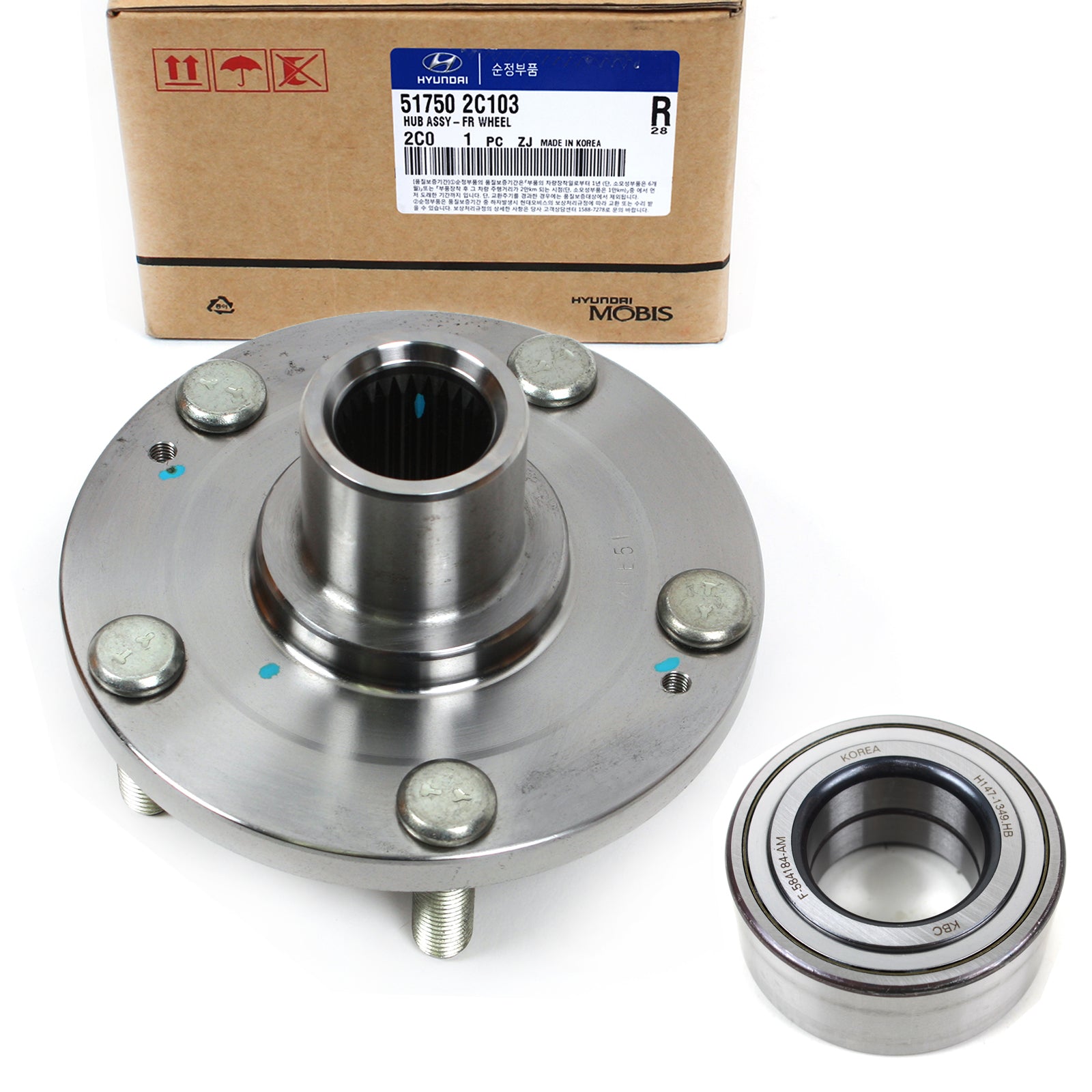 GENUINE Wheel Hub & Bearing Kit Front Fits 06-08 Hyundai Tiburon 2.7L 517502C103