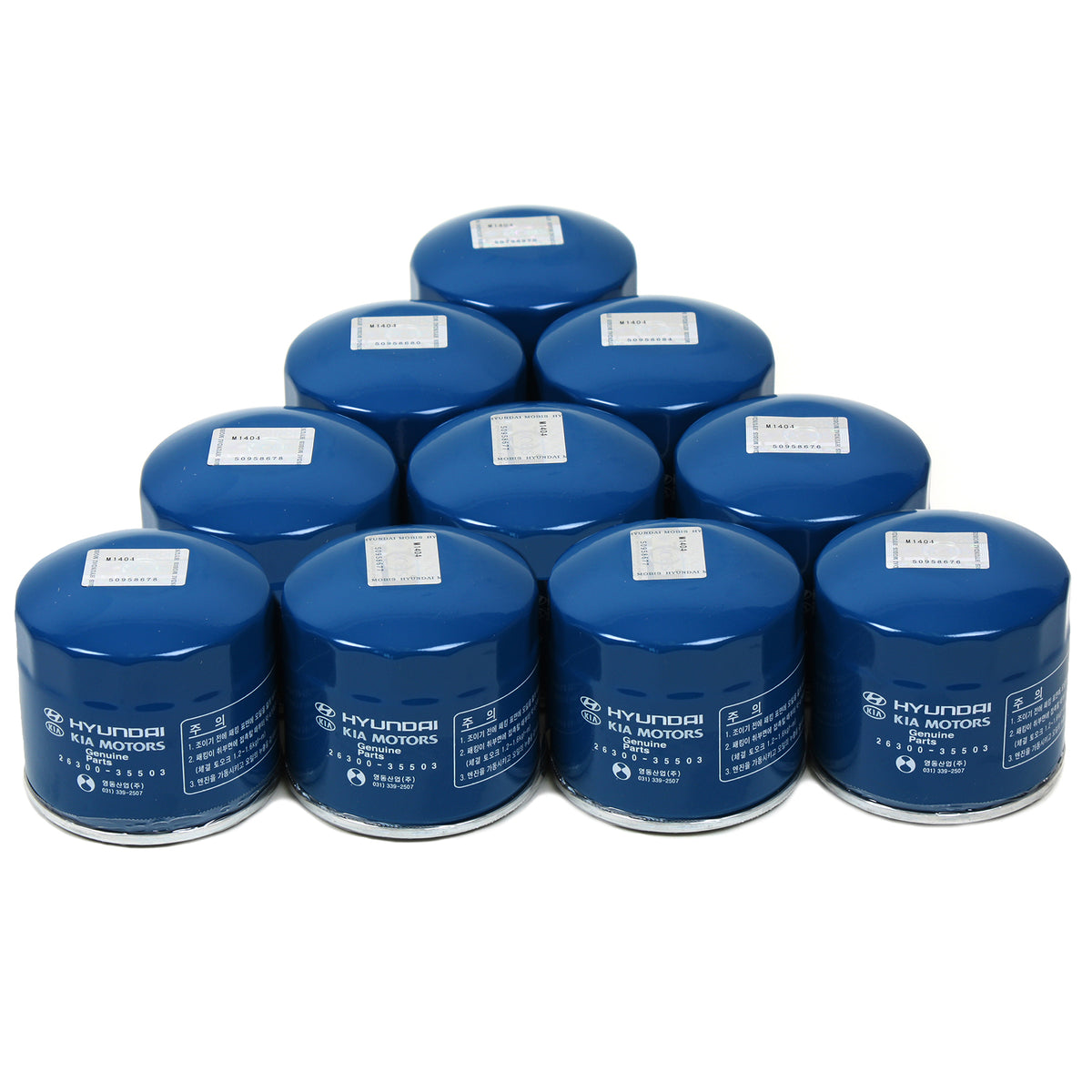 GENUINE Engine Oil Filter 10PACK &amp; Washers for Hyundai Kia OEM 2630035505