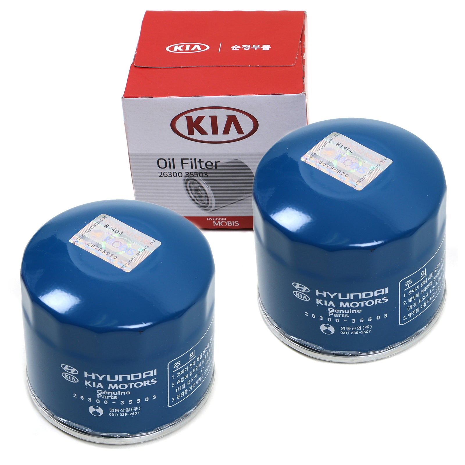 GENUINE Engine Oil Filter & Washers 2PACK for Hyundai Kia 2630035504