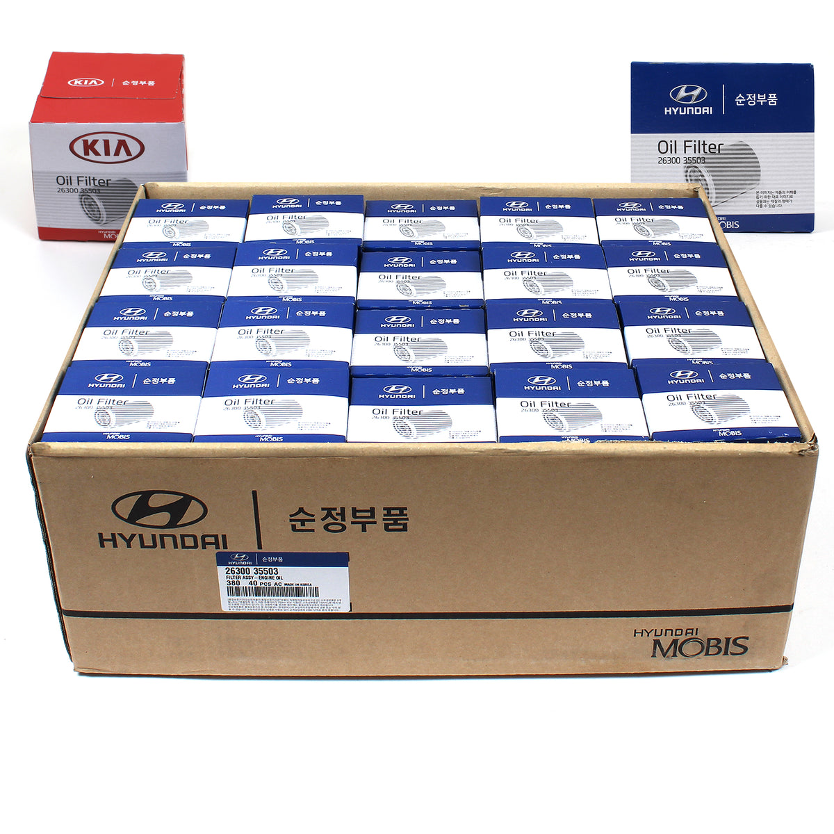 GENUINE OEM Engine Oil Filter &amp; Washers 40PACK for Hyundai Kia 2630035504