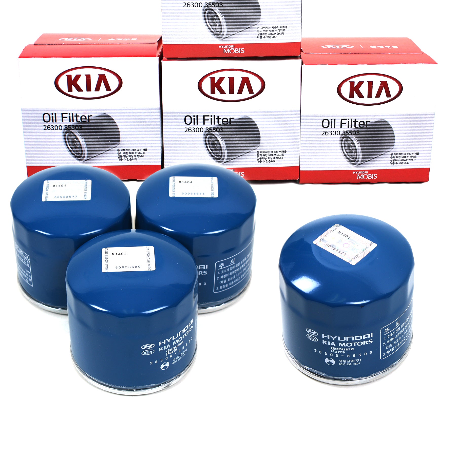 GENUINE Oil Filters & Washers 4PACK for Hyundai Kia 2630035503