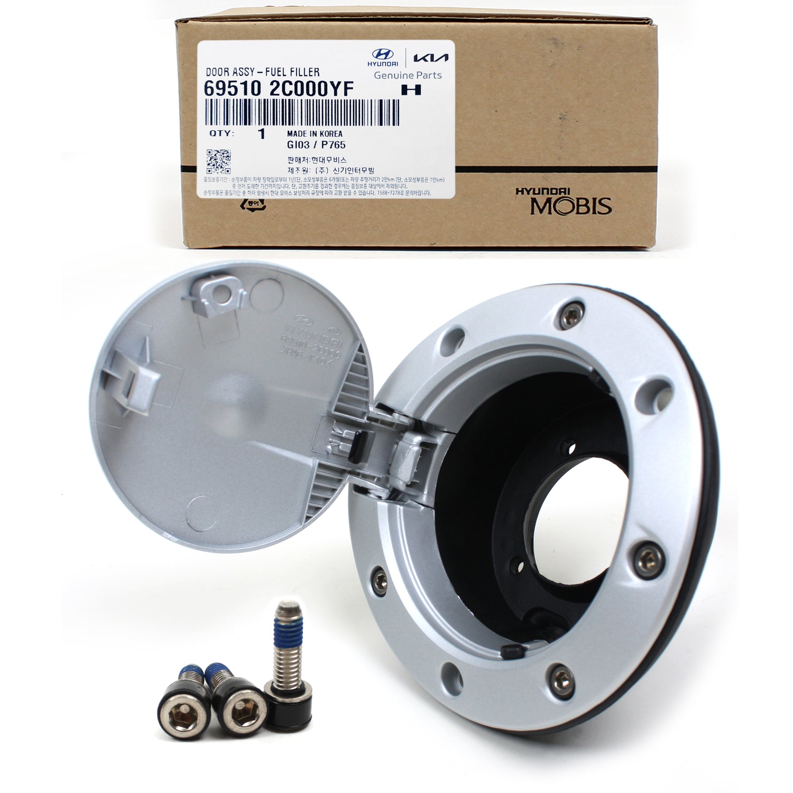 GENUINE Fuel Door Gas Cap & Bolts for 2003-2008 Hyundai Tiburon OEM 695102C000YF