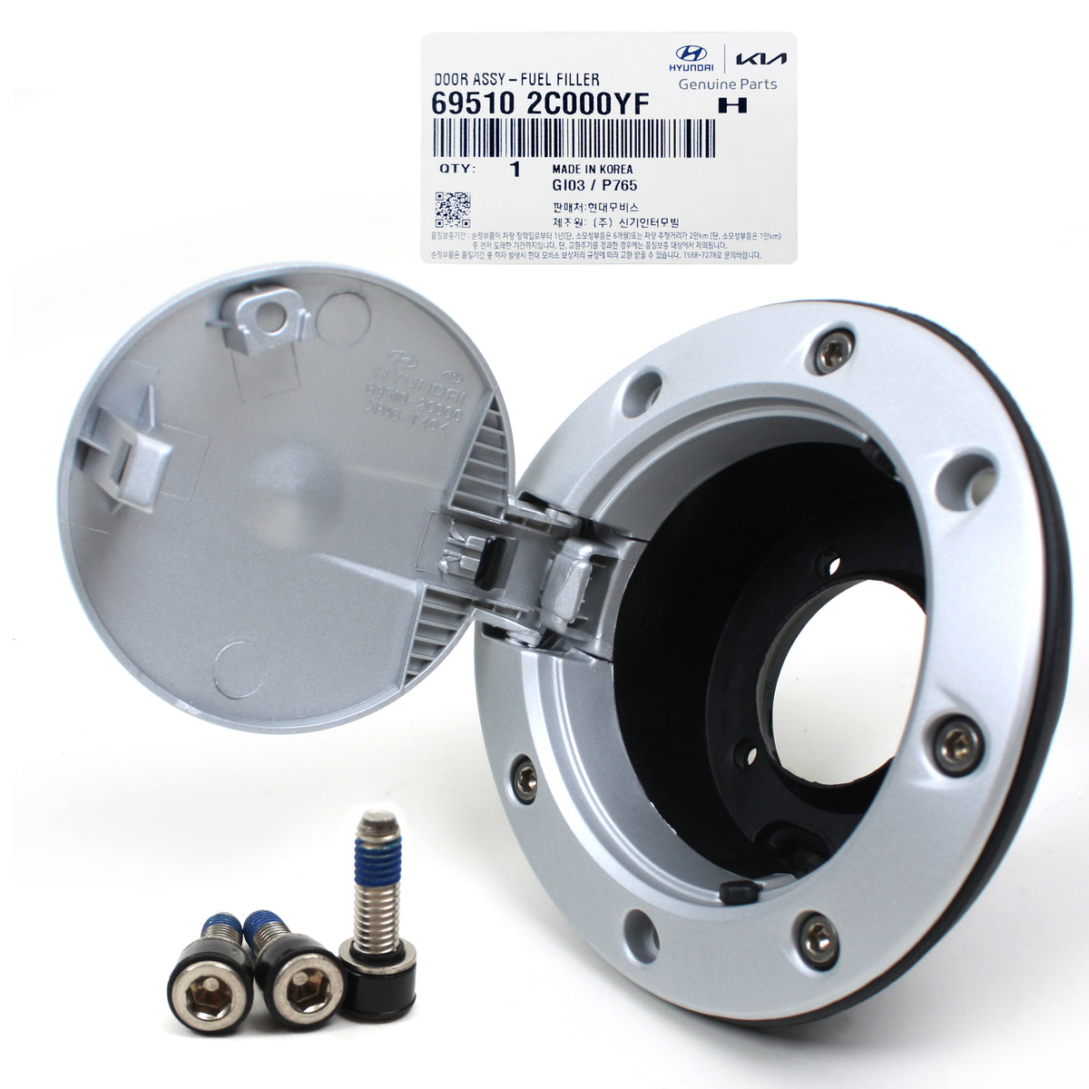 GENUINE Fuel Door Gas Cap &amp; Bolts for 2003-2008 Hyundai Tiburon OEM 695102C000YF