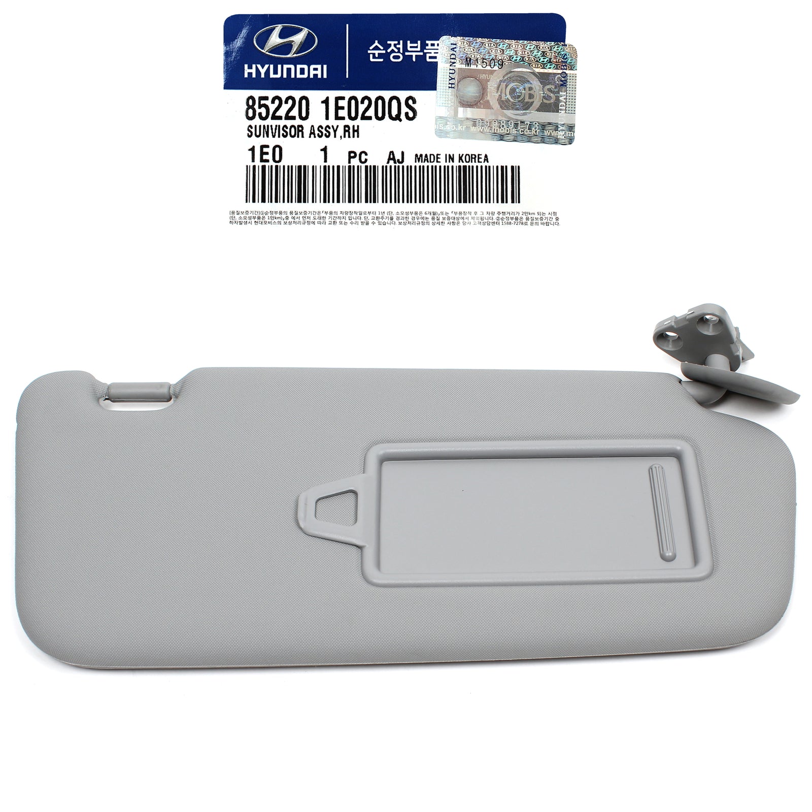 GENUINE Sun Visor FRONT PASSENGER for 06-10 Hyundai Accent OEM 852201E020QS