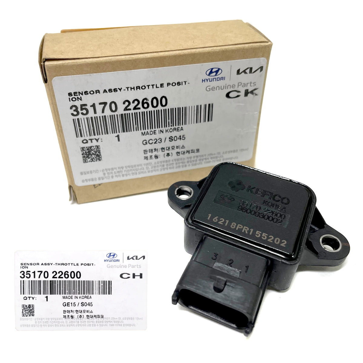 GENUINE Throttle Position Sensor Fits 2000-2010 Hyundai Kia OEM 3517022600