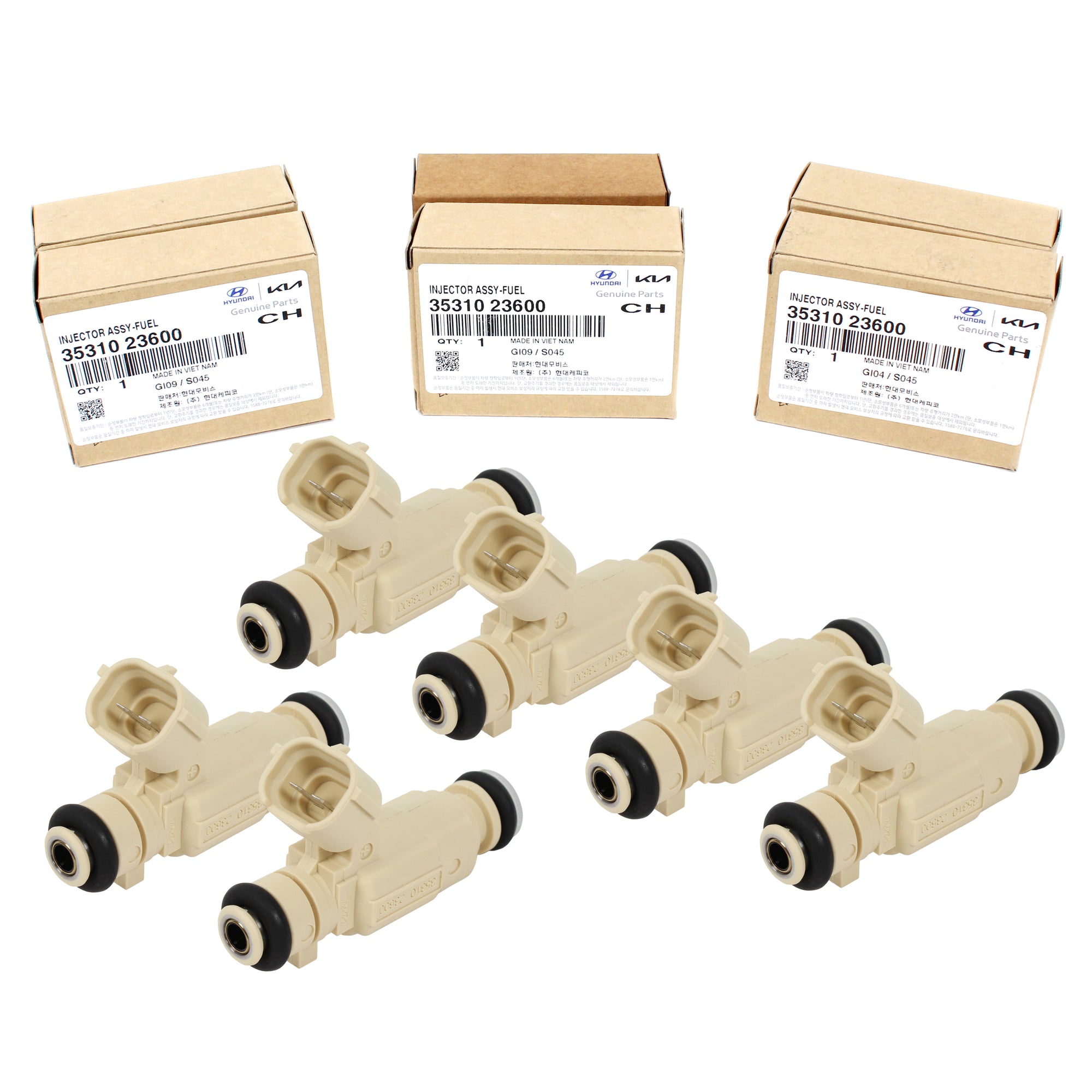 GENUINE Fuel Injector 6pcs for 06-10 Santa Fe Optima Rondo 2.7L OEM 3531023600