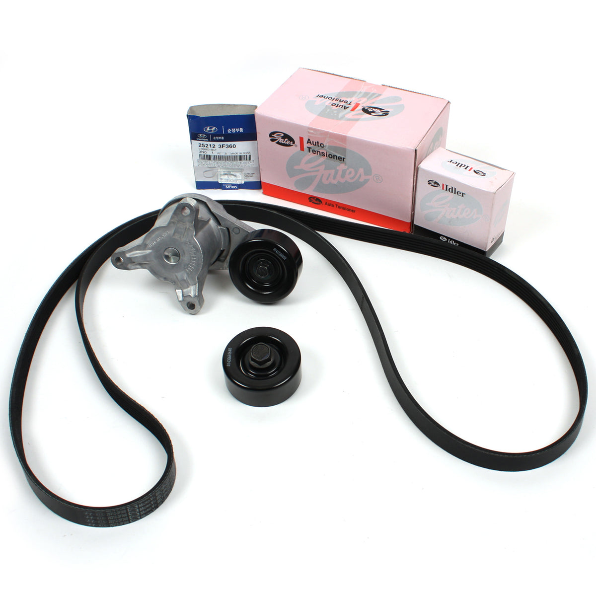 GENUINE V- Belt &amp; Tensioner Kit for 2009-2013 Hyundai Equus Genesis 4.6L 5.0L