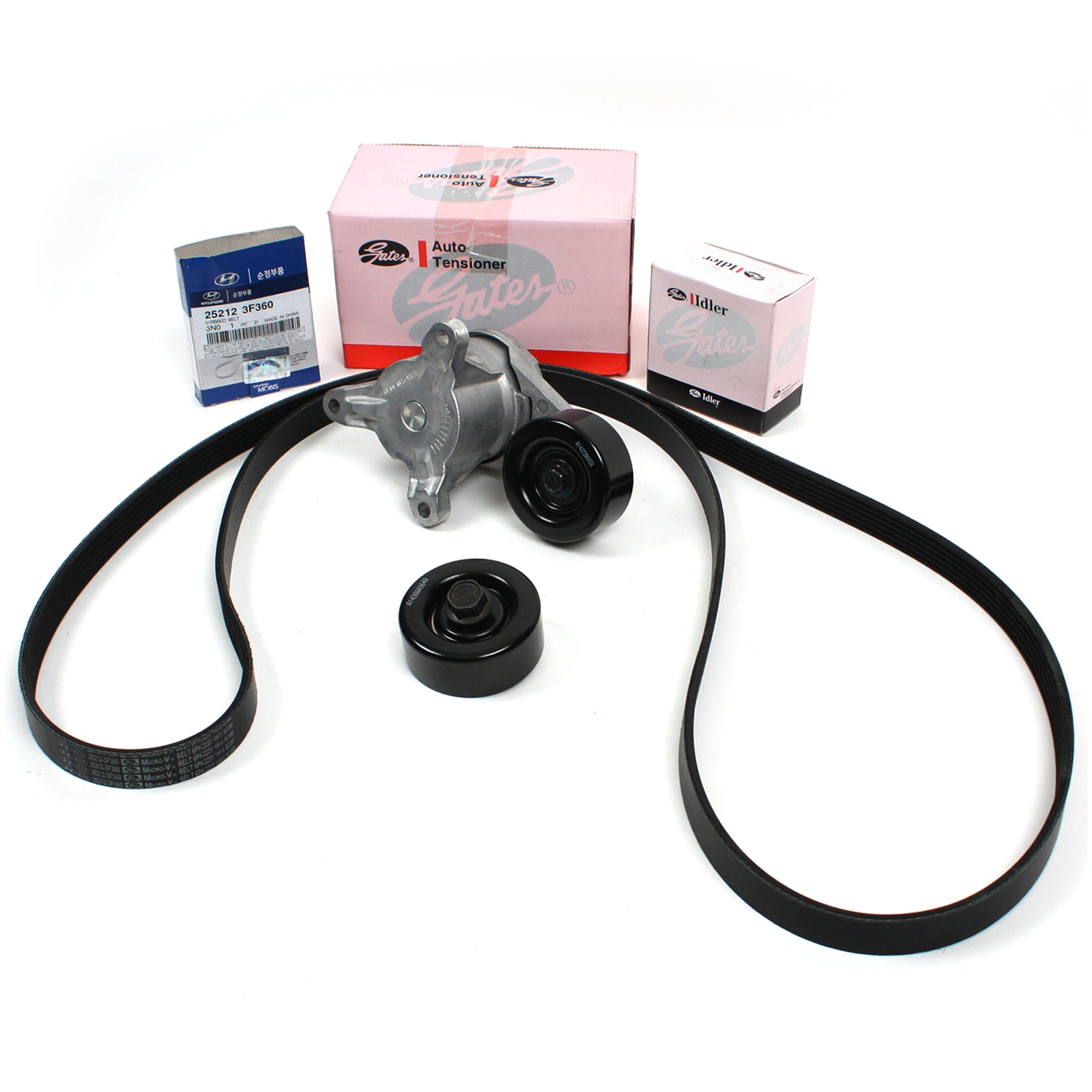 GENUINE V- Belt & Tensioner Kit for 2009-2013 Hyundai Equus Genesis 4.6L 5.0L