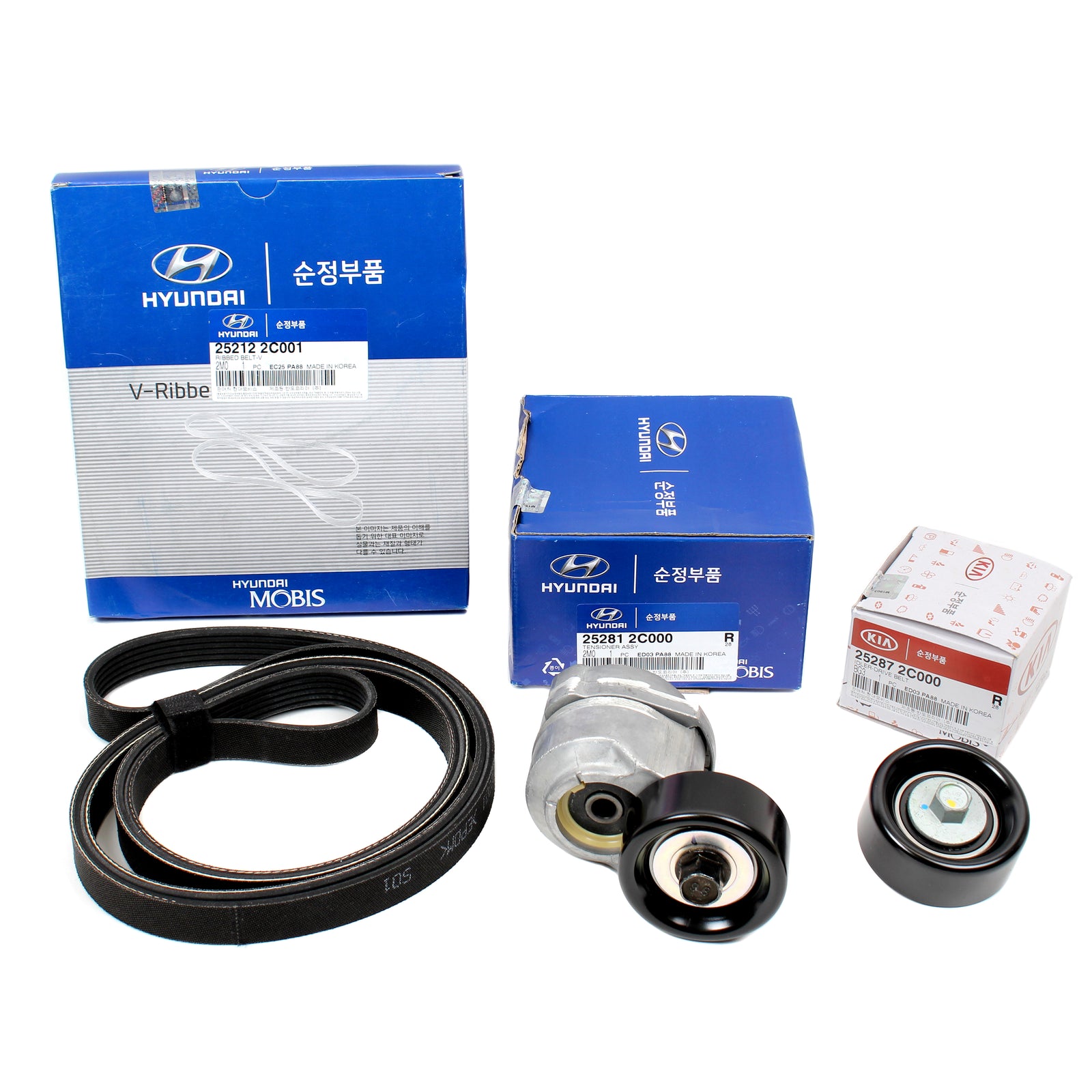 GENUINE V-Ribbed Belt & Tensioner Kit for 10-13 Hyundai Genesis Coupe 2.0L