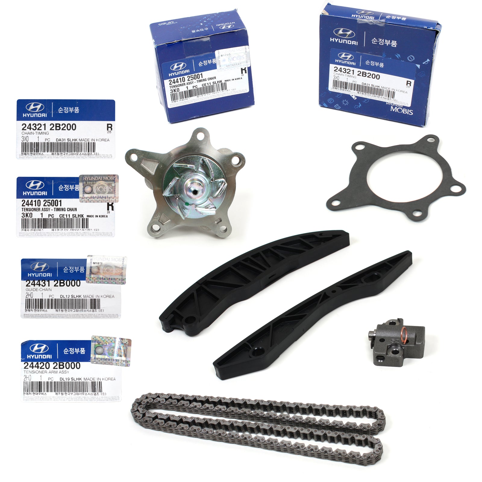 GENUINE Timing Chain Kit Water Pump for 10-11 Kia Soul 1.6L OEM 243212B000