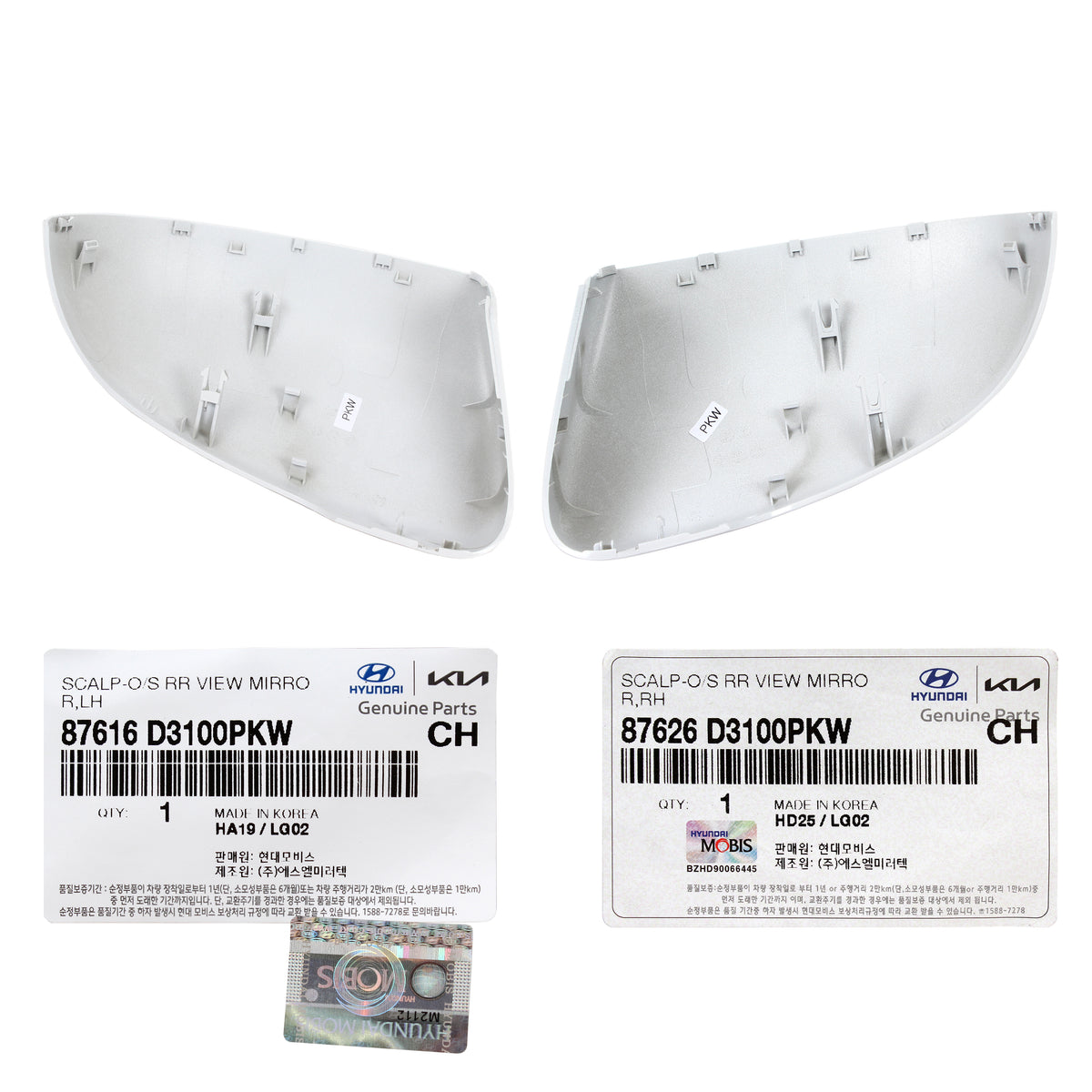 GENUINE Side View Mirror Cover WHITE LEFT &amp; RIGHT for 16-21 Hyundai Tucson