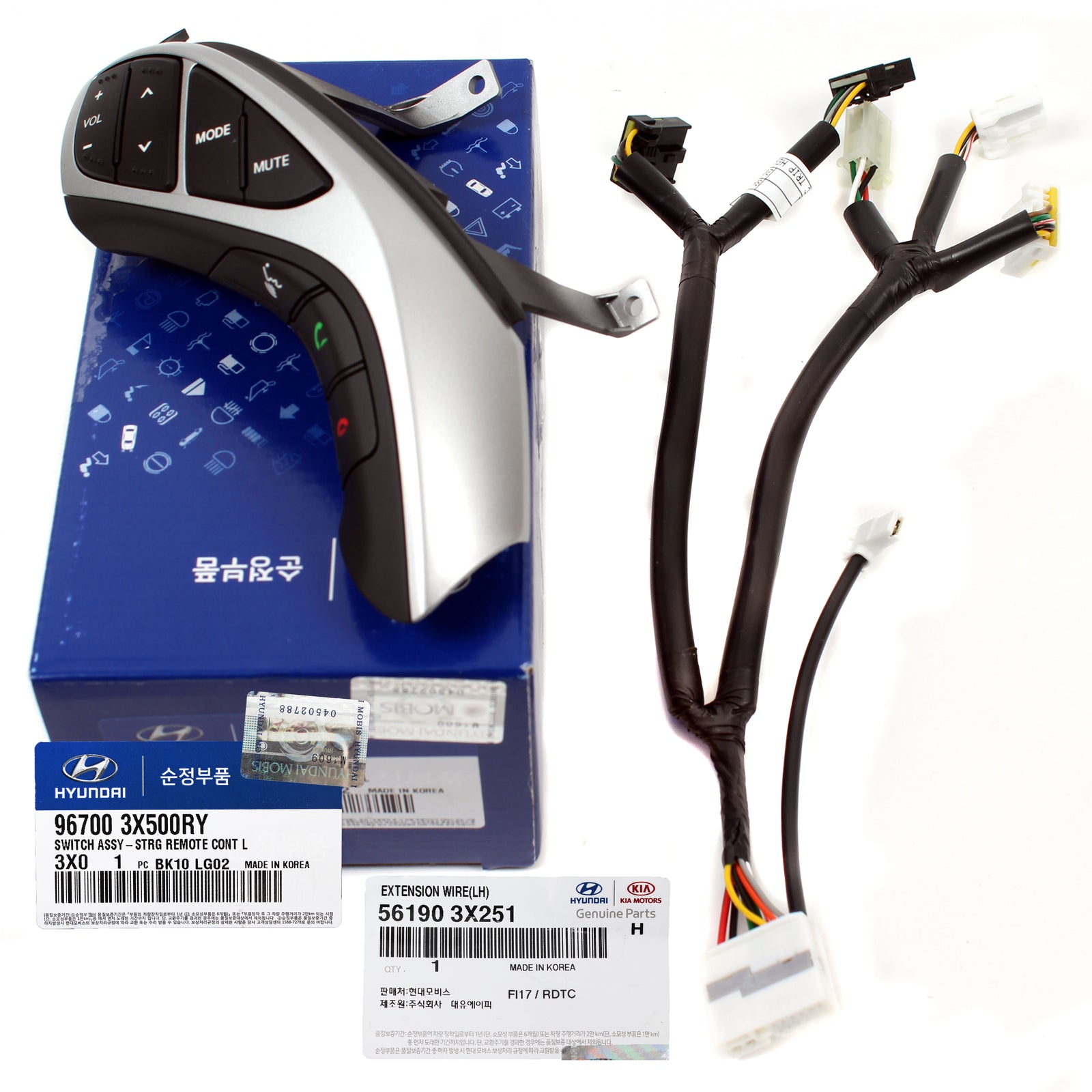 GENUINE Steering Wheel Bluetooth Buttons & Wire for 11-16 Elantra 967003X500RY