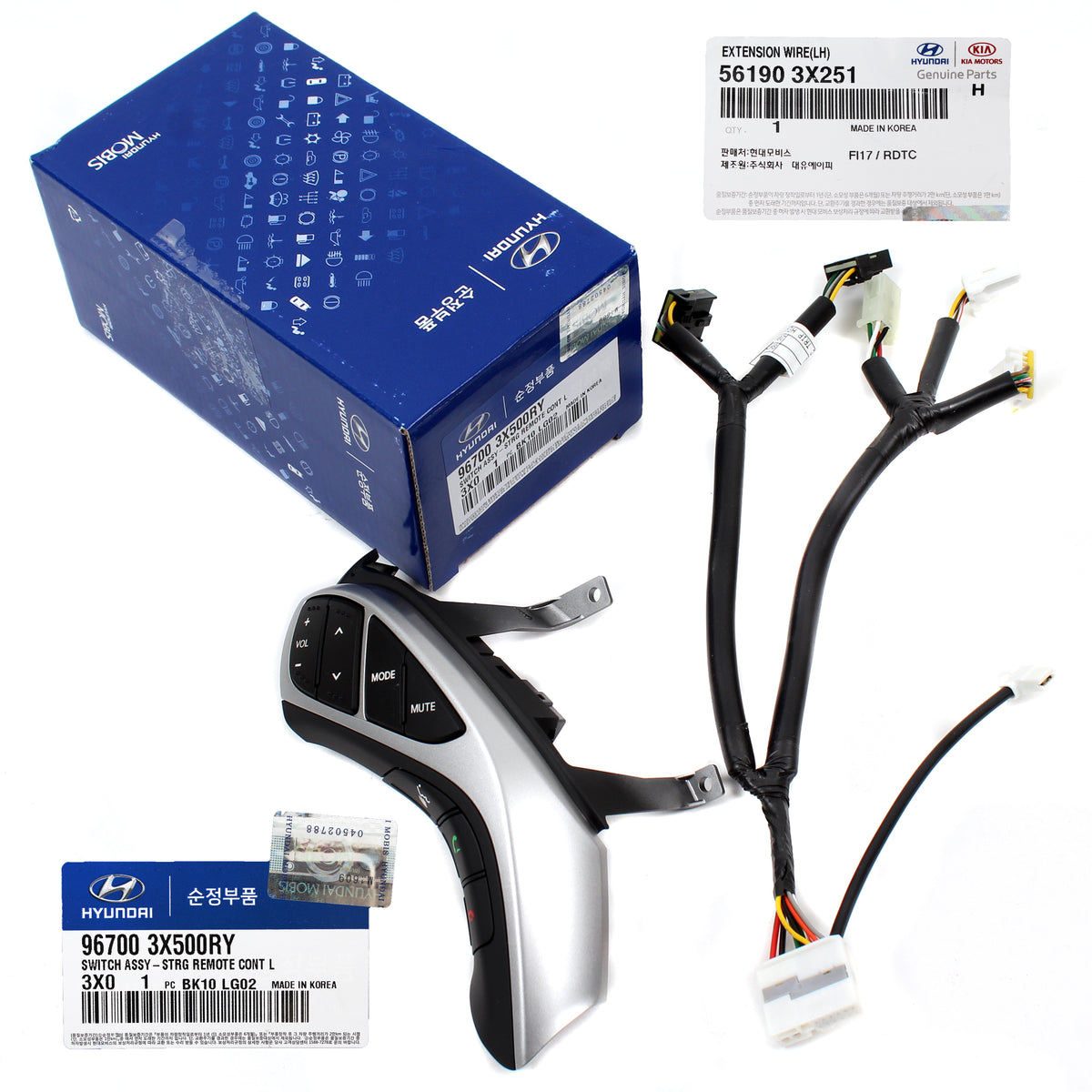 GENUINE Steering Wheel Bluetooth Buttons &amp; Wire for 11-16 Elantra 967003X500RY