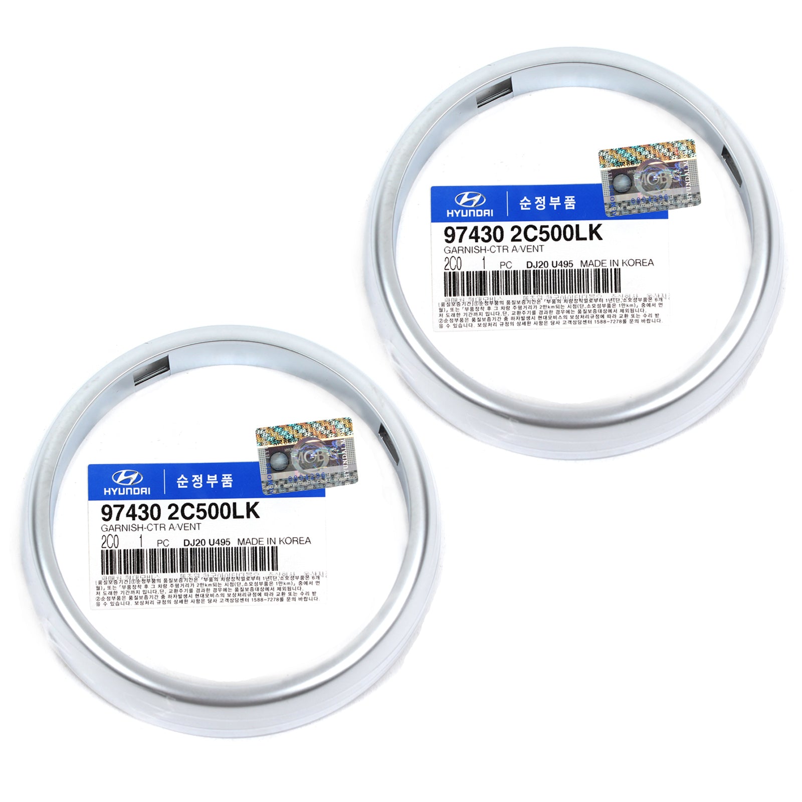 GENUINE Air Vent Ring Set 2PCS for 03-08 Hyundai Tiburon OEM 974302C500LK