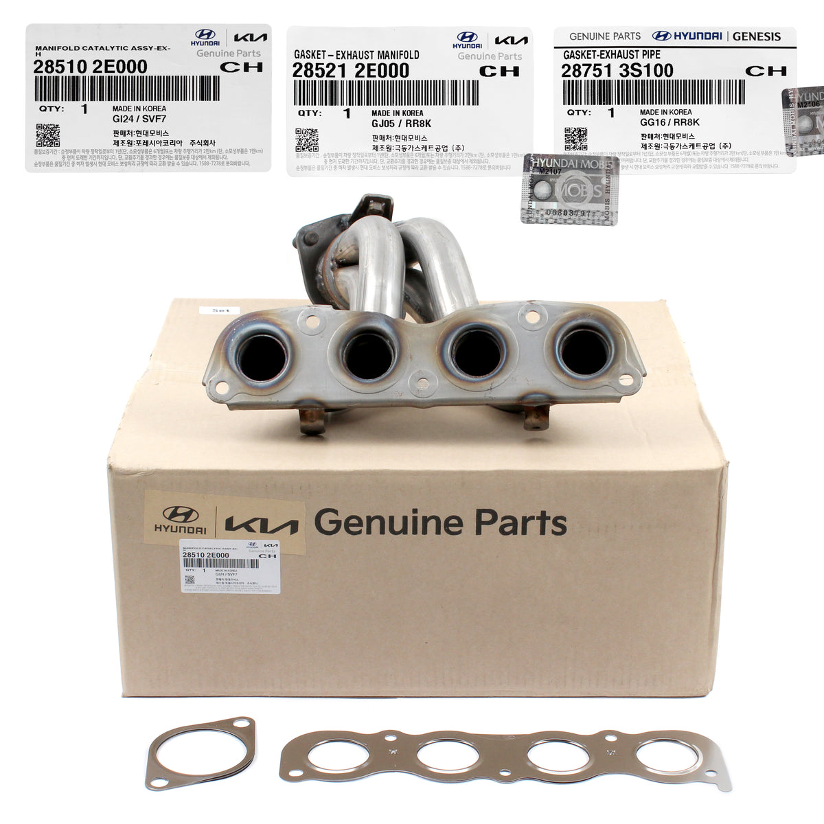 GENUINE Exhaust Manifold &amp; Gaskets for 11-19 Hyundai Elantra Tucson 285102E000