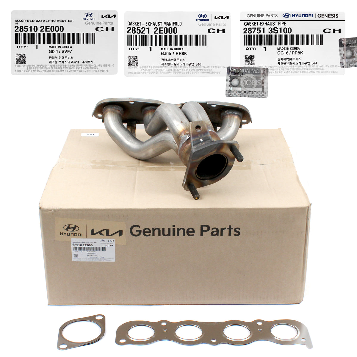 GENUINE Exhaust Manifold &amp; Gaskets for 11-19 Hyundai Elantra Tucson 285102E000
