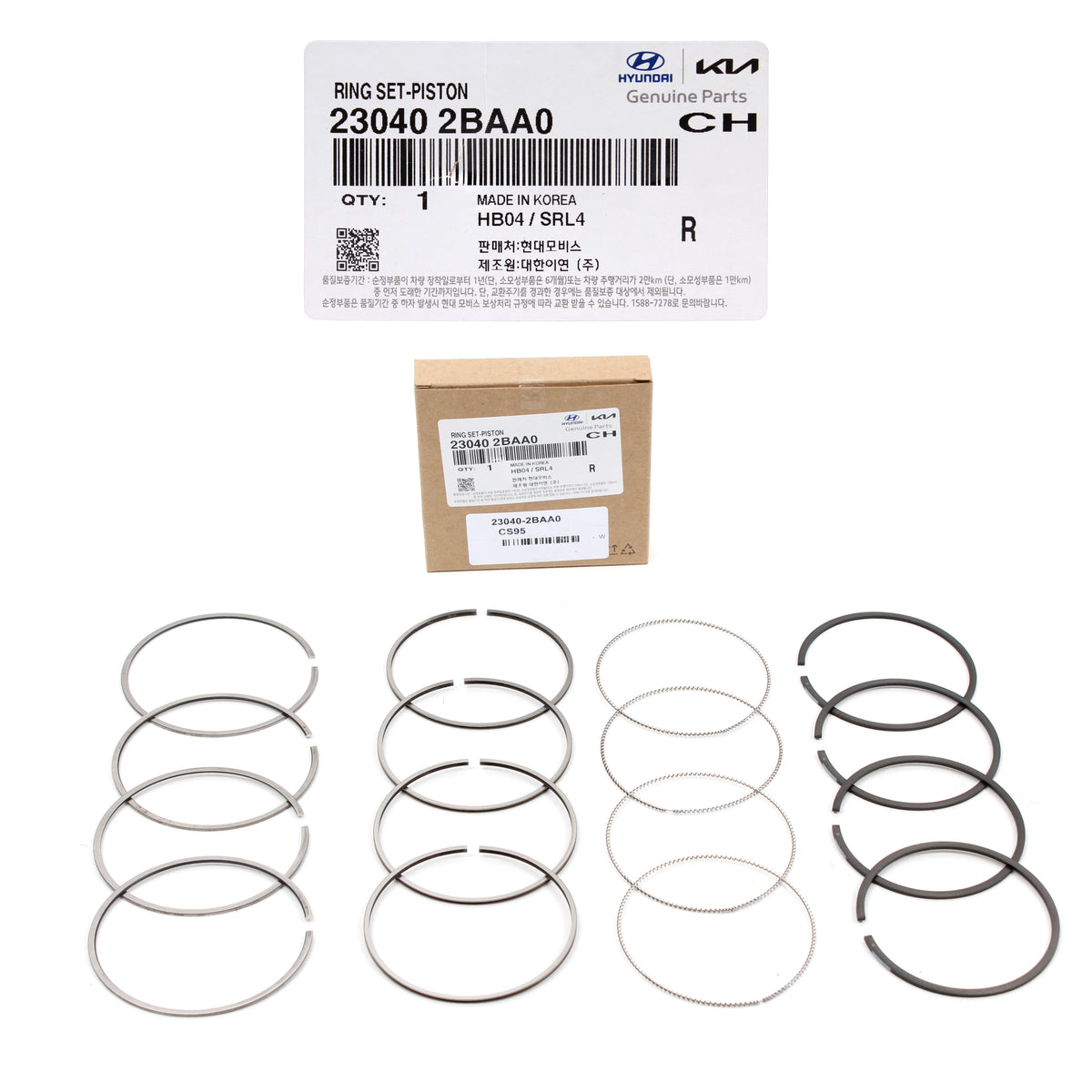 GENUINE Engine Piston Rings STD for 13-20 Elantra Veloster Forte Soul 1.6L Turbo