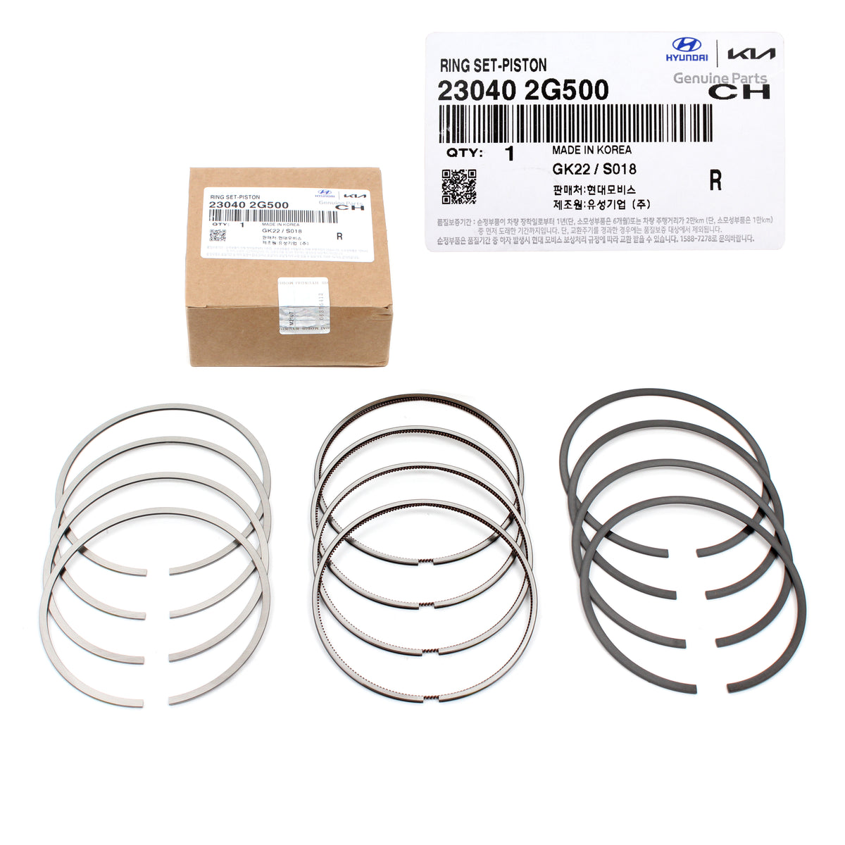 GENUINE Engine Piston Rings for 11-18 Santa Fe Sport Sonata Optima Sorento 2.4L