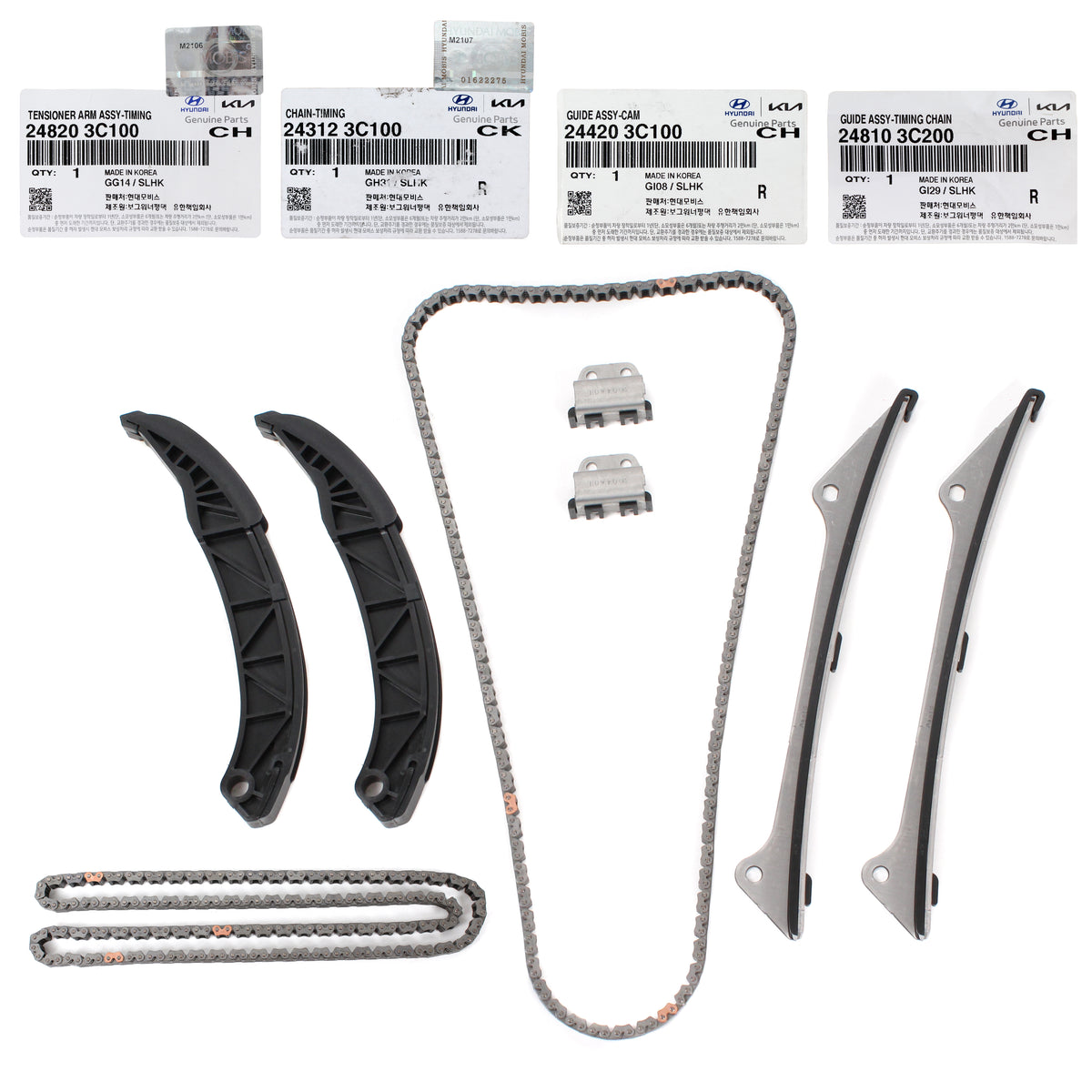 GENUINE Engine Timing Chain Kit for 06-10 Hyundai Santa Fe Kia Sorento 3.3L 3.8L