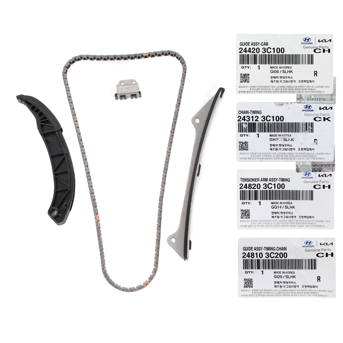 GENUINE Engine Timing Chain Kit for 06-10 Hyundai Santa Fe Kia Sorento 3.3L 3.8L