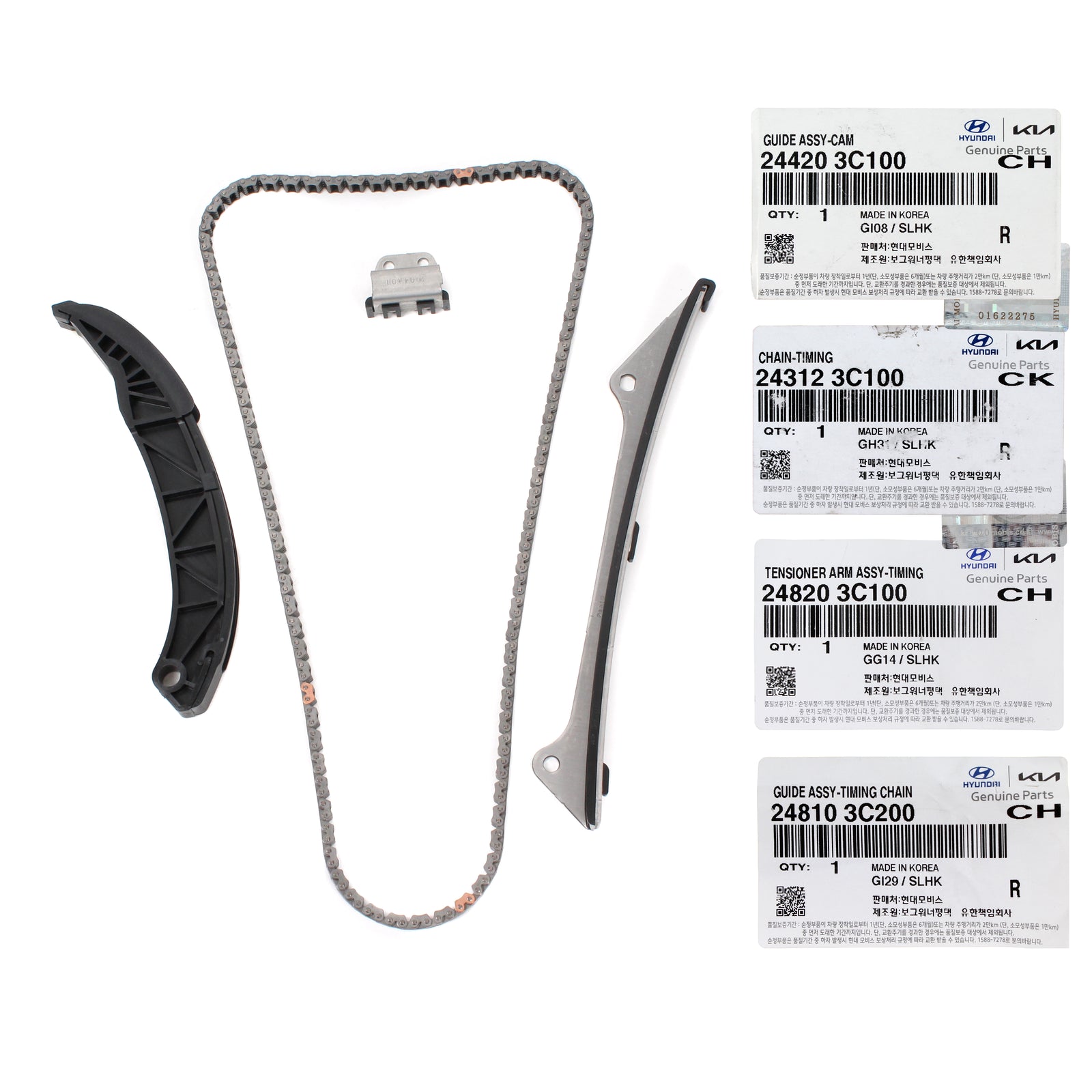 GENUINE Engine Timing Chain Kit for 06-10 Hyundai Santa Fe Kia Sorento 3.3L 3.8L