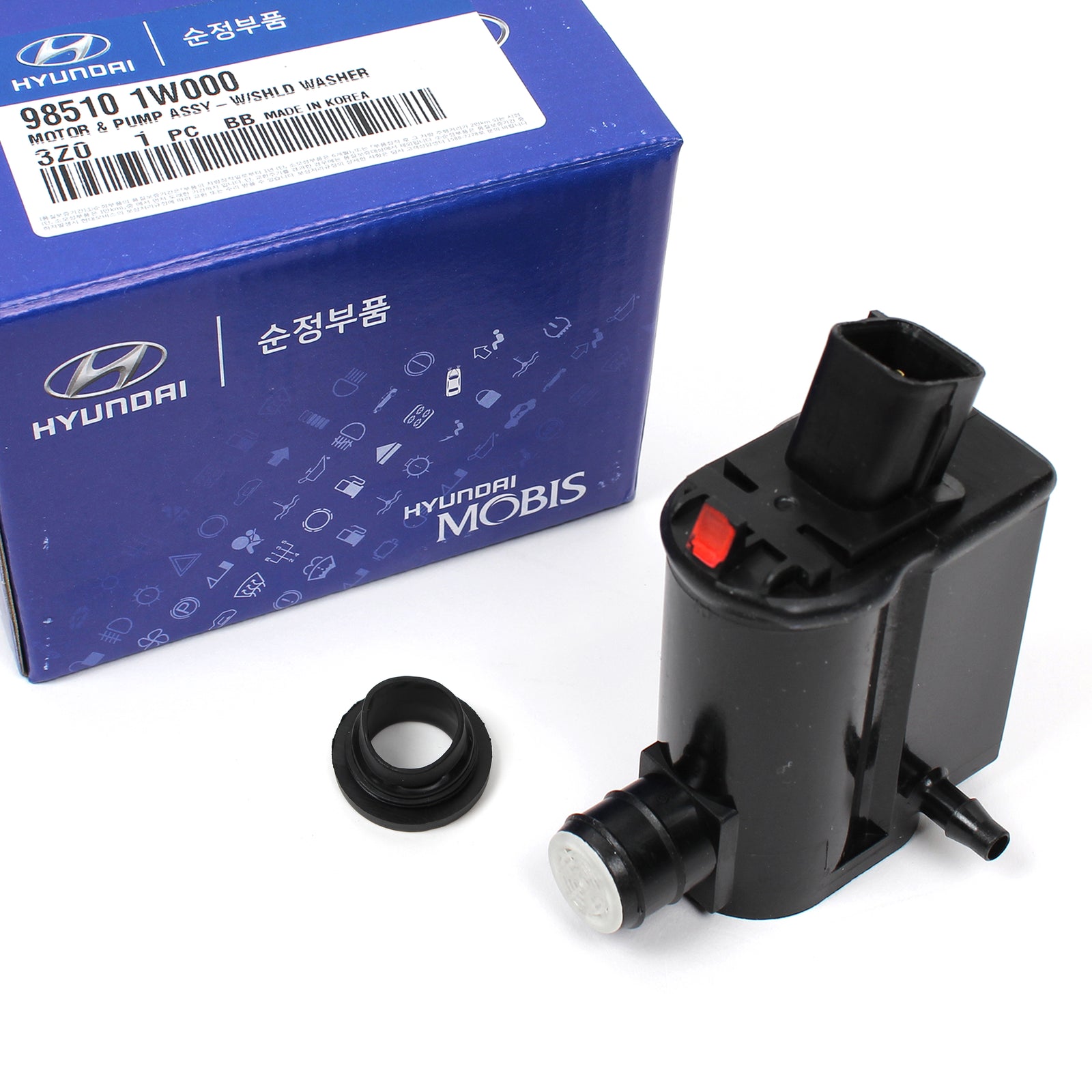 GENUINE Washer Pump w/ Grommet for Accent Elantra Forte Rio Sorento 98510-1W000