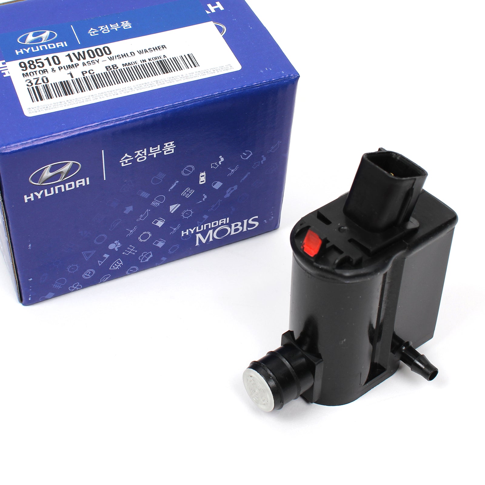 GENUINE Washer Pump w/ Grommet for Accent Elantra Forte Rio Sorento 98510-1W000