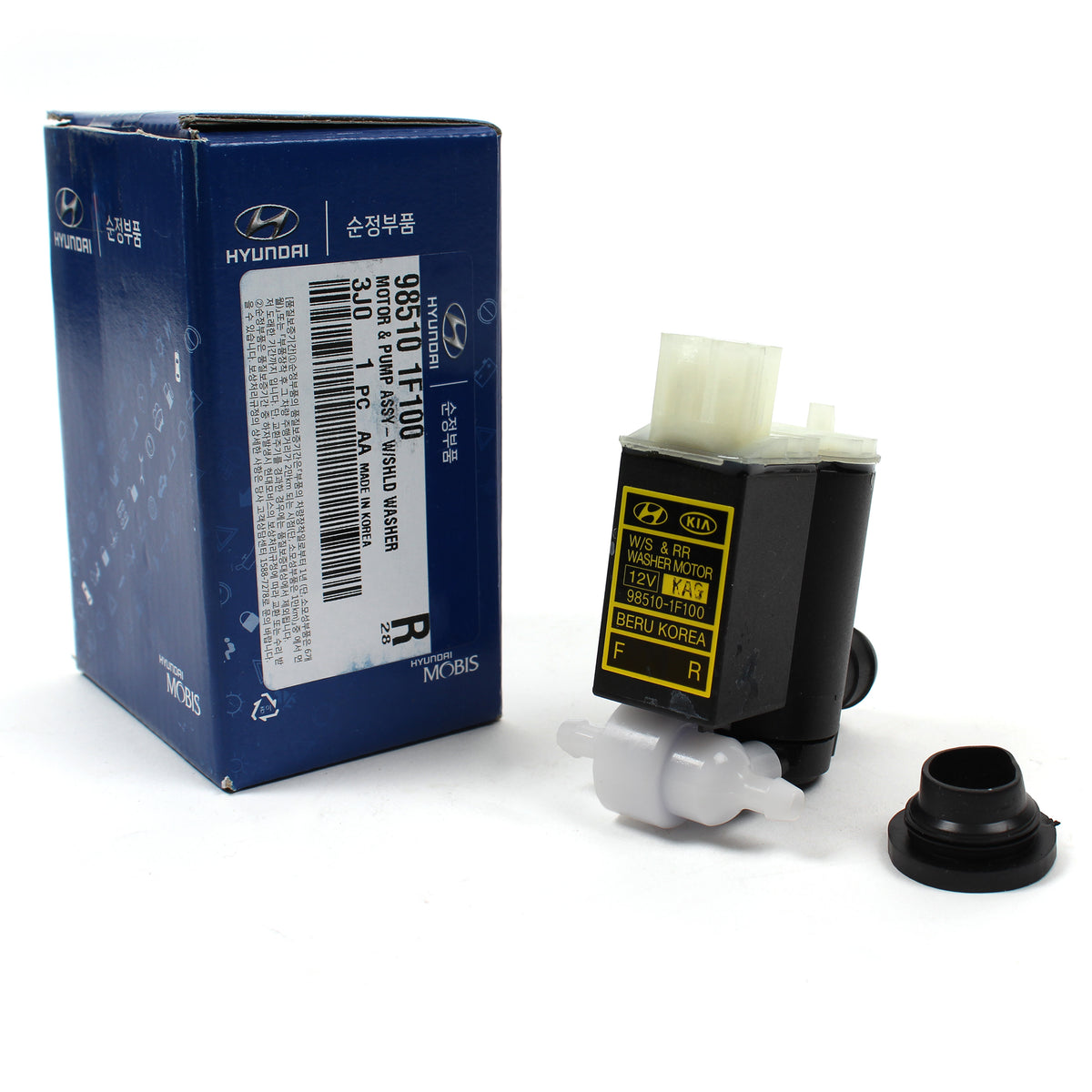 OEM Washer Pump &amp; Grommet for 05-19 Santa Fe Veloster Sedona Sportage 985102V100