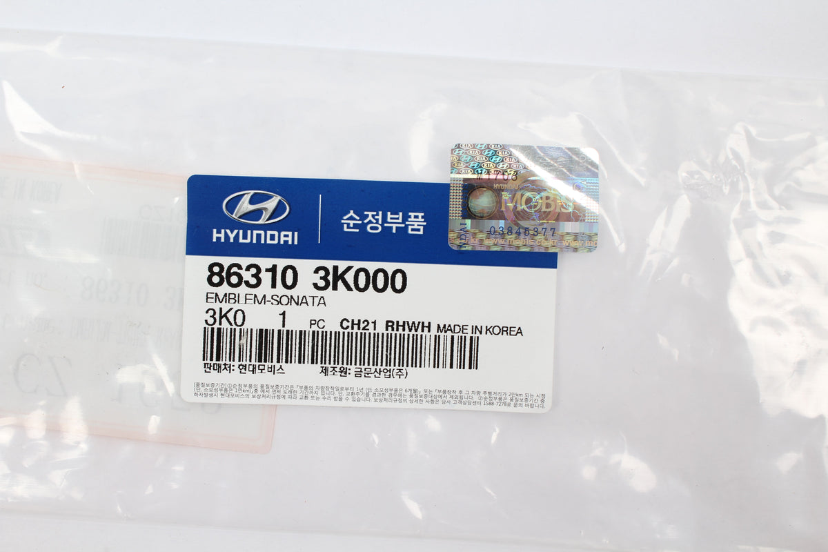 GENUINE REAR Trunk Emblem Badge for 2006-2010 Hyundai Sonata OEM 863103K000