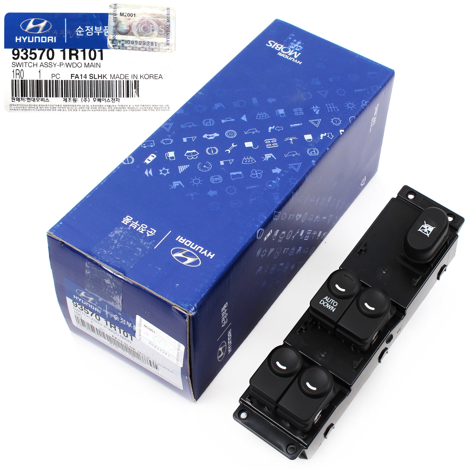 GENUINE Front Main Power Window Switch LEFT for 12-17 Hyundai Accent 935701R101